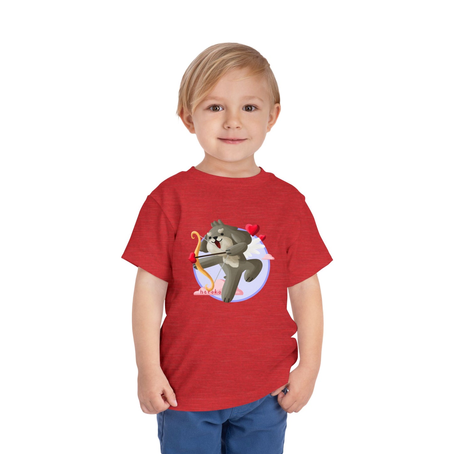 Toddler Tee - Cute Dog Valentine's Day Design