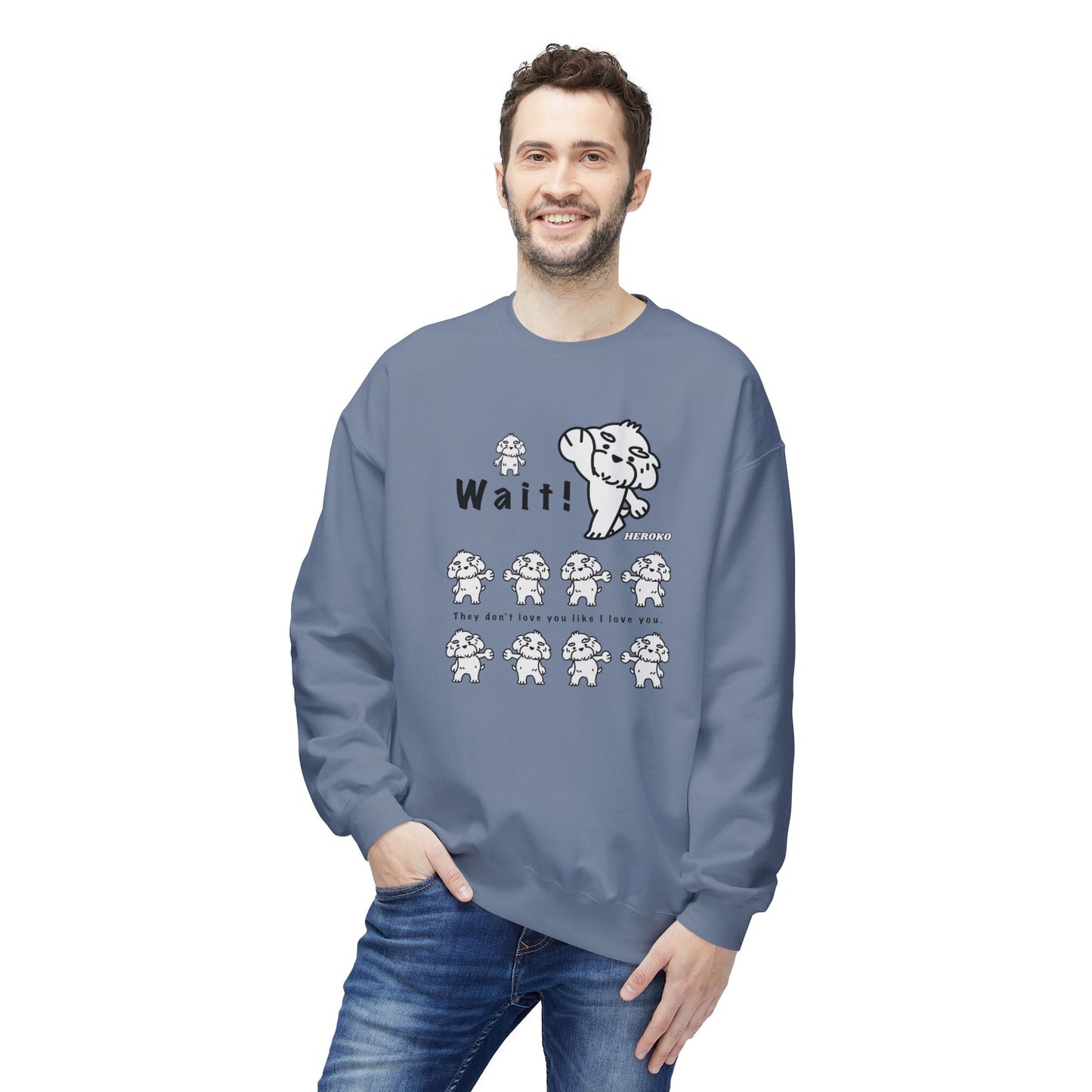 Adults WAIT! DANCING DOGS MEME Fleece Crewneck Sweatshirt