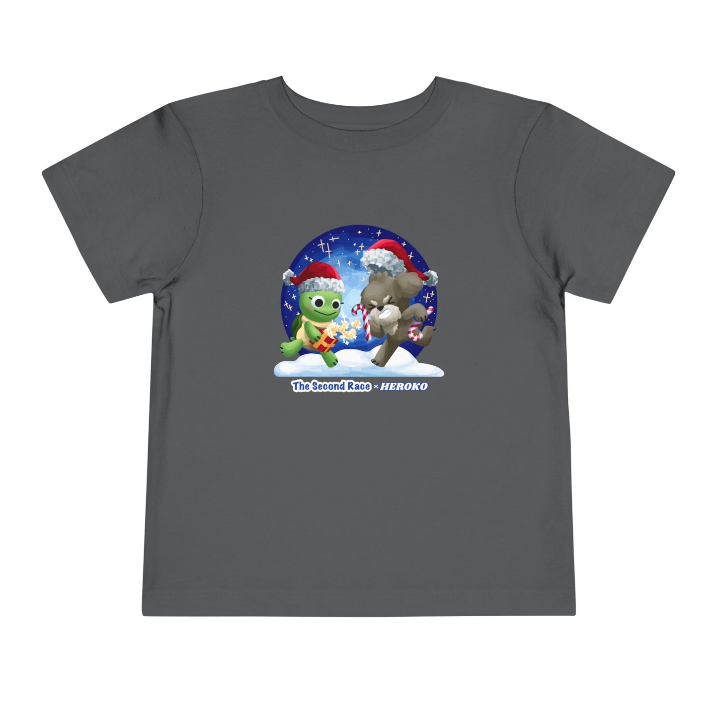 Toddler Tee - Cute Christmas Turtle & Puppy in a Snow Globe Holiday Design