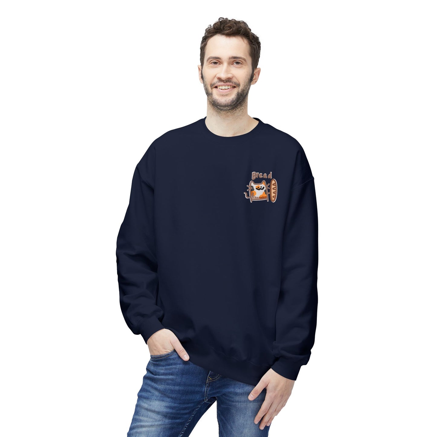 Adults CATS BREAD Fleece Crewneck Sweatshirt