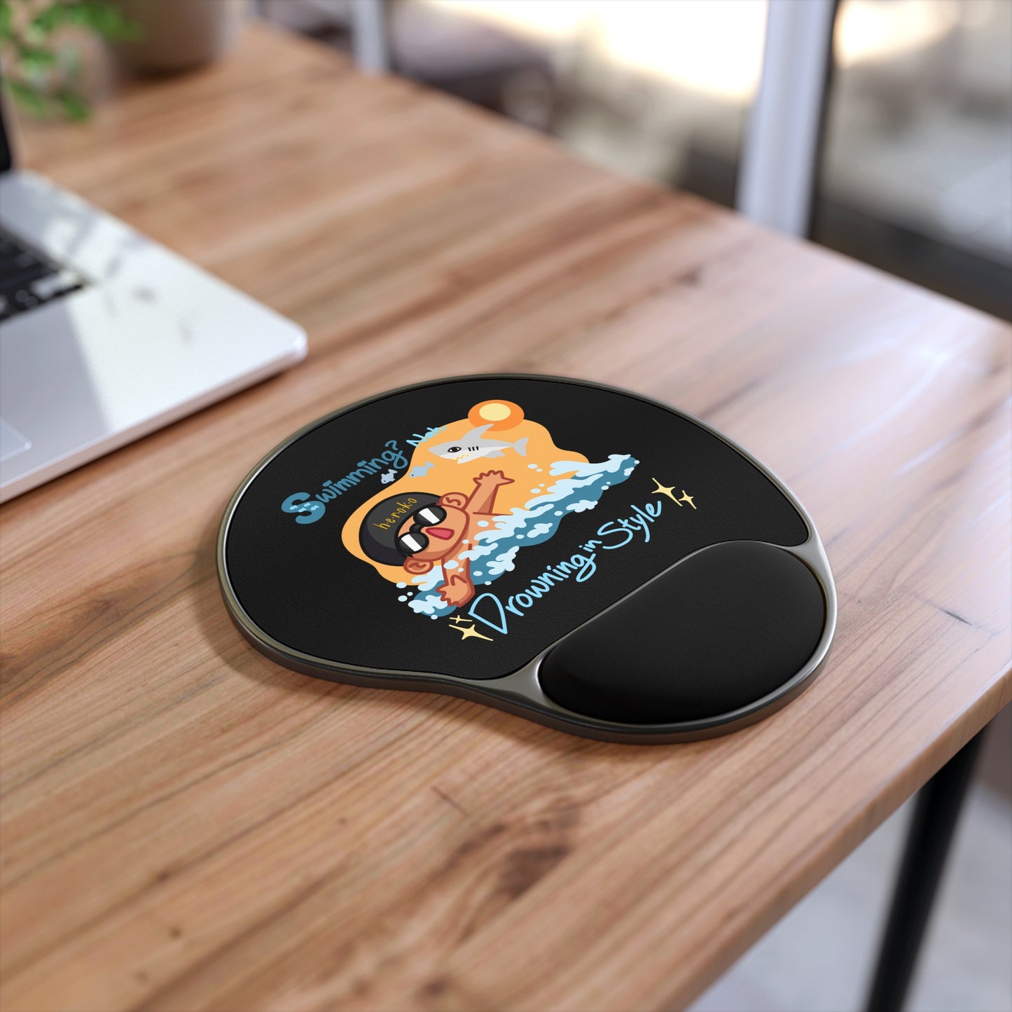 Heroko (IYP) SWIMMING IN STYLE BLACK Mouse Pad With Wrist Rest