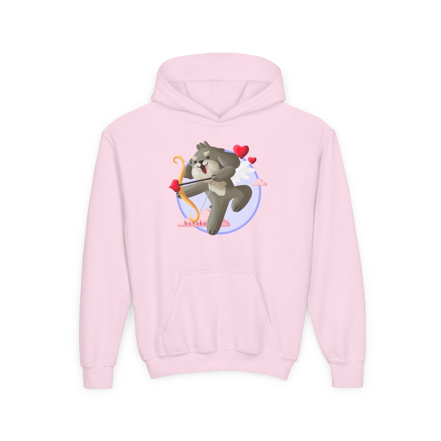 Kids Hoodie - Cute Dog Valentine's Day Design