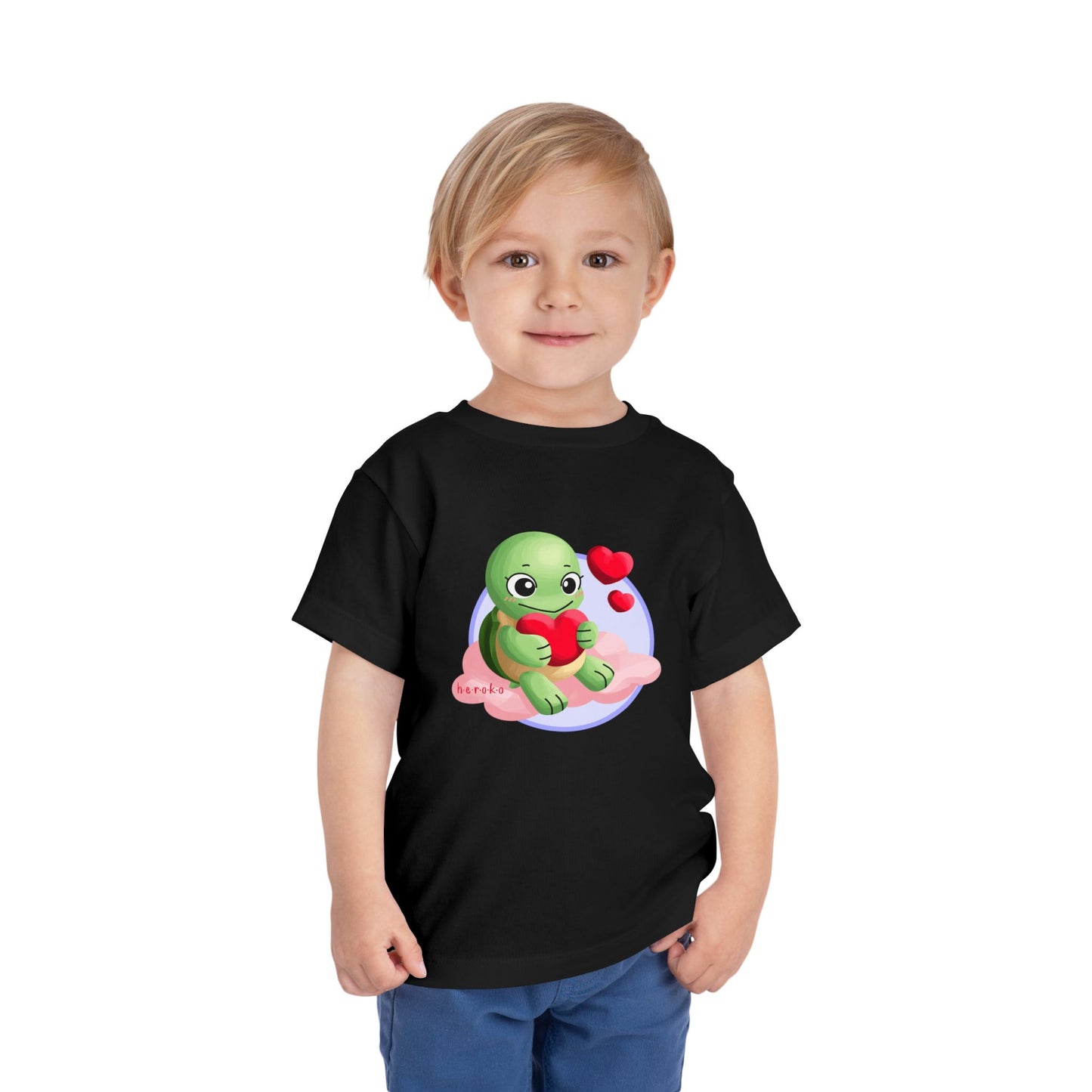 Toddler Tee - Cute Turtle Valentine's Day Design