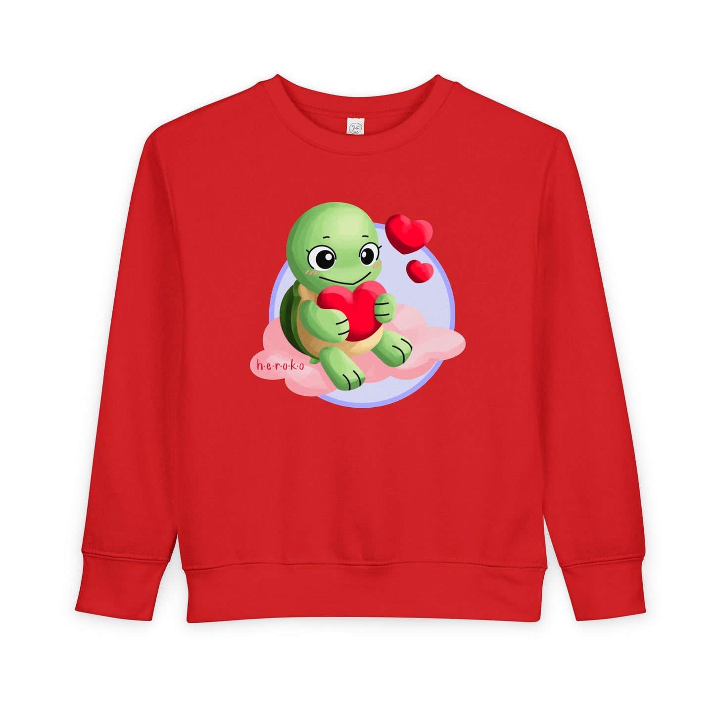 Toddler Sweatshirt  - Cute Turtle Valentine's Day Design