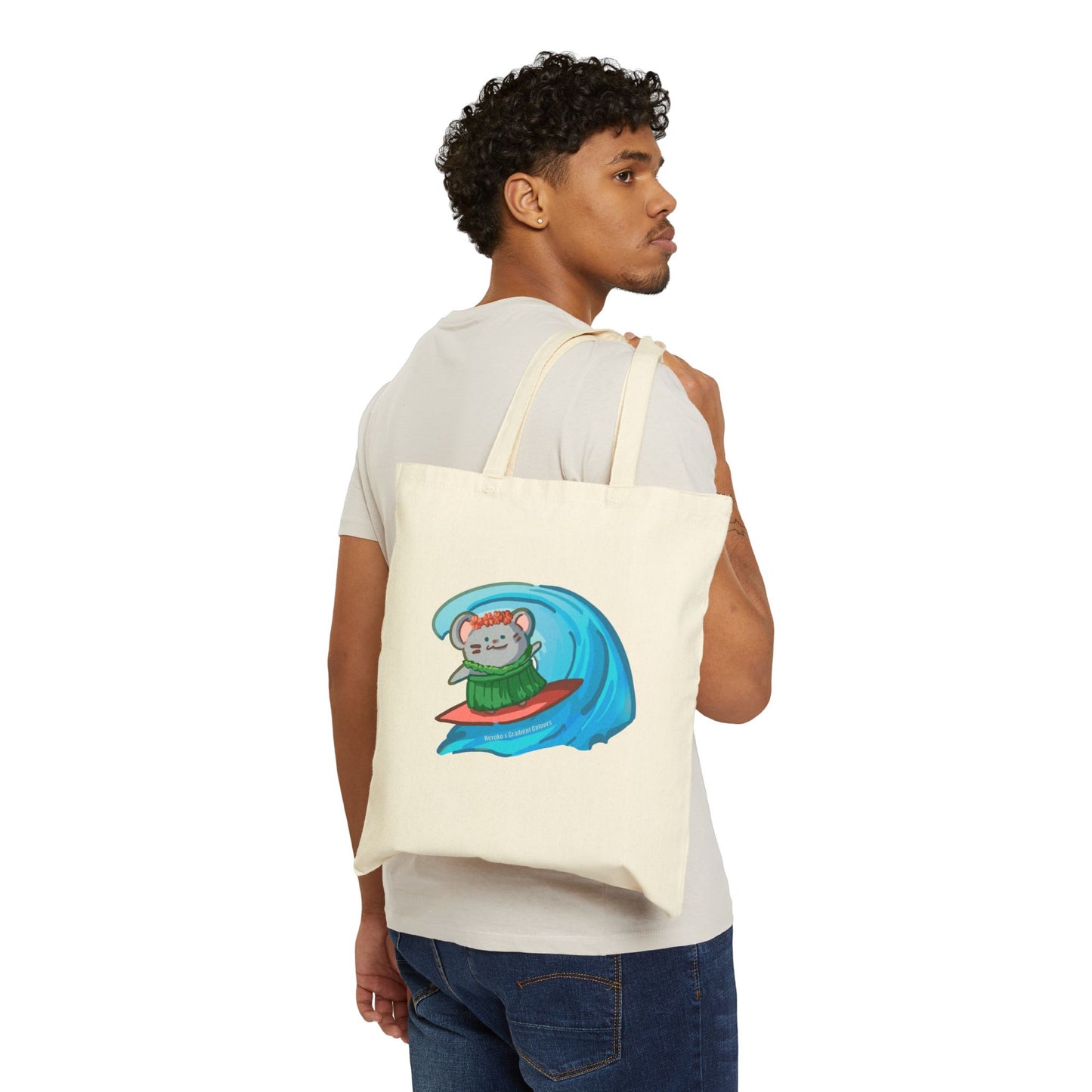 Surfing Mouse Canvas Tote Bag