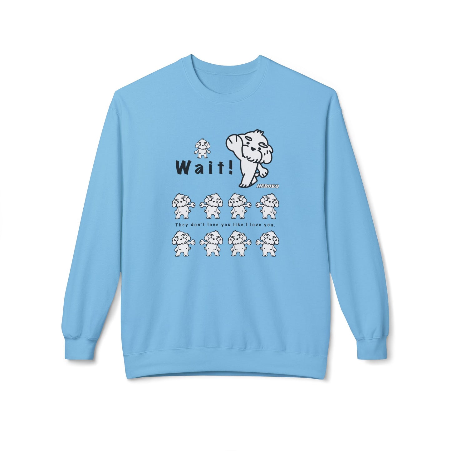 Adults WAIT! DANCING DOGS MEME Fleece Crewneck Sweatshirt