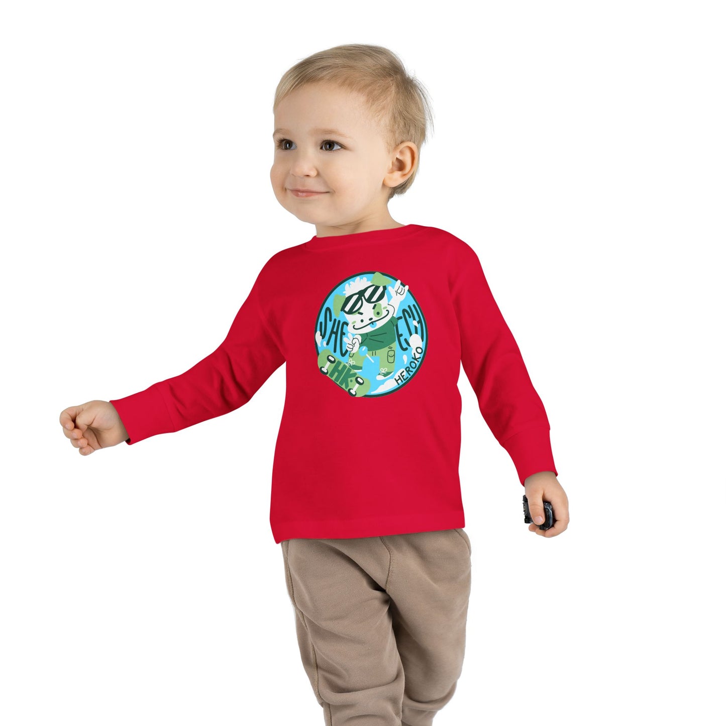 Toddler's SKATER DOG PATCH Long Sleeve Tee