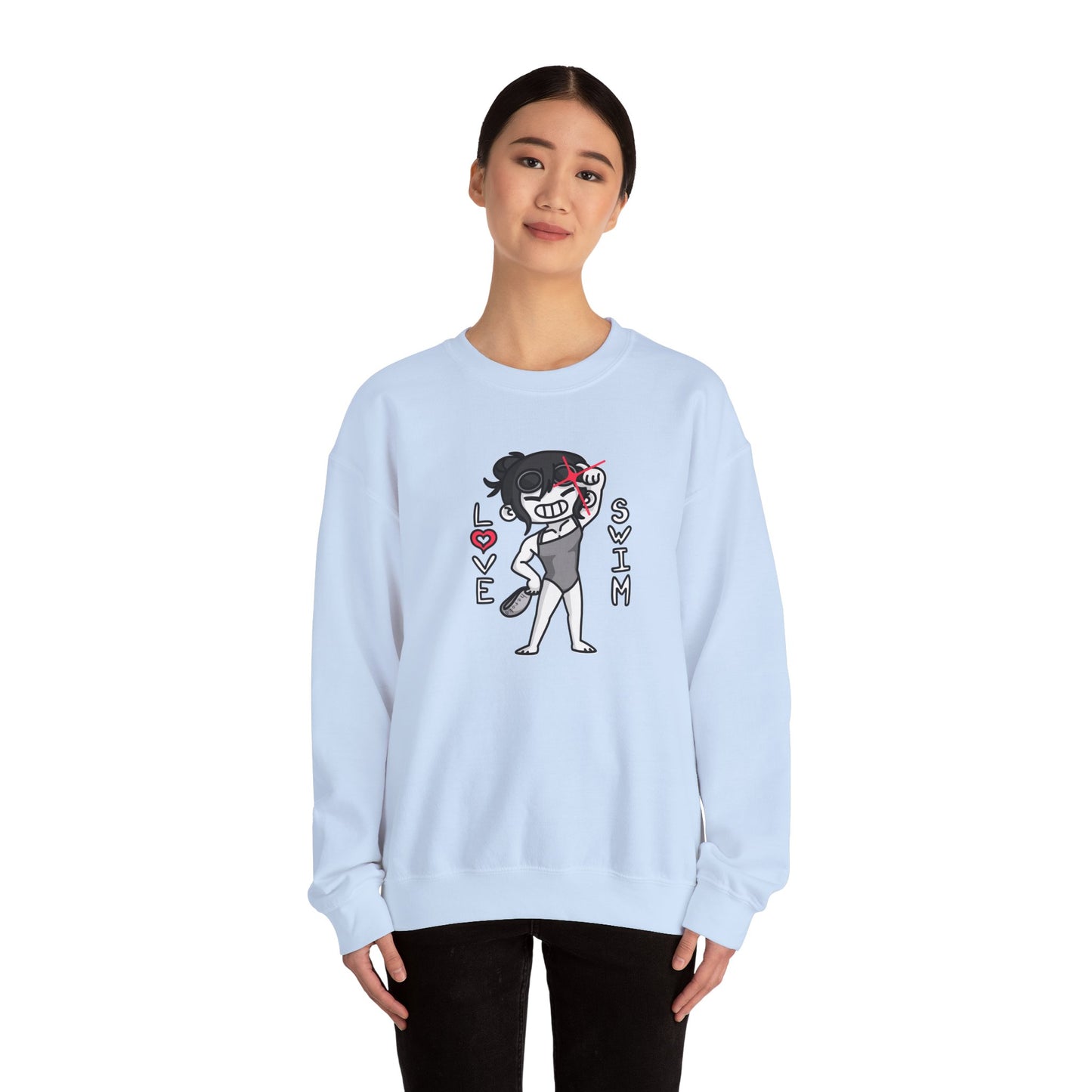 Adults GIRLS LOVE SWIM Crewneck Sweatshirt