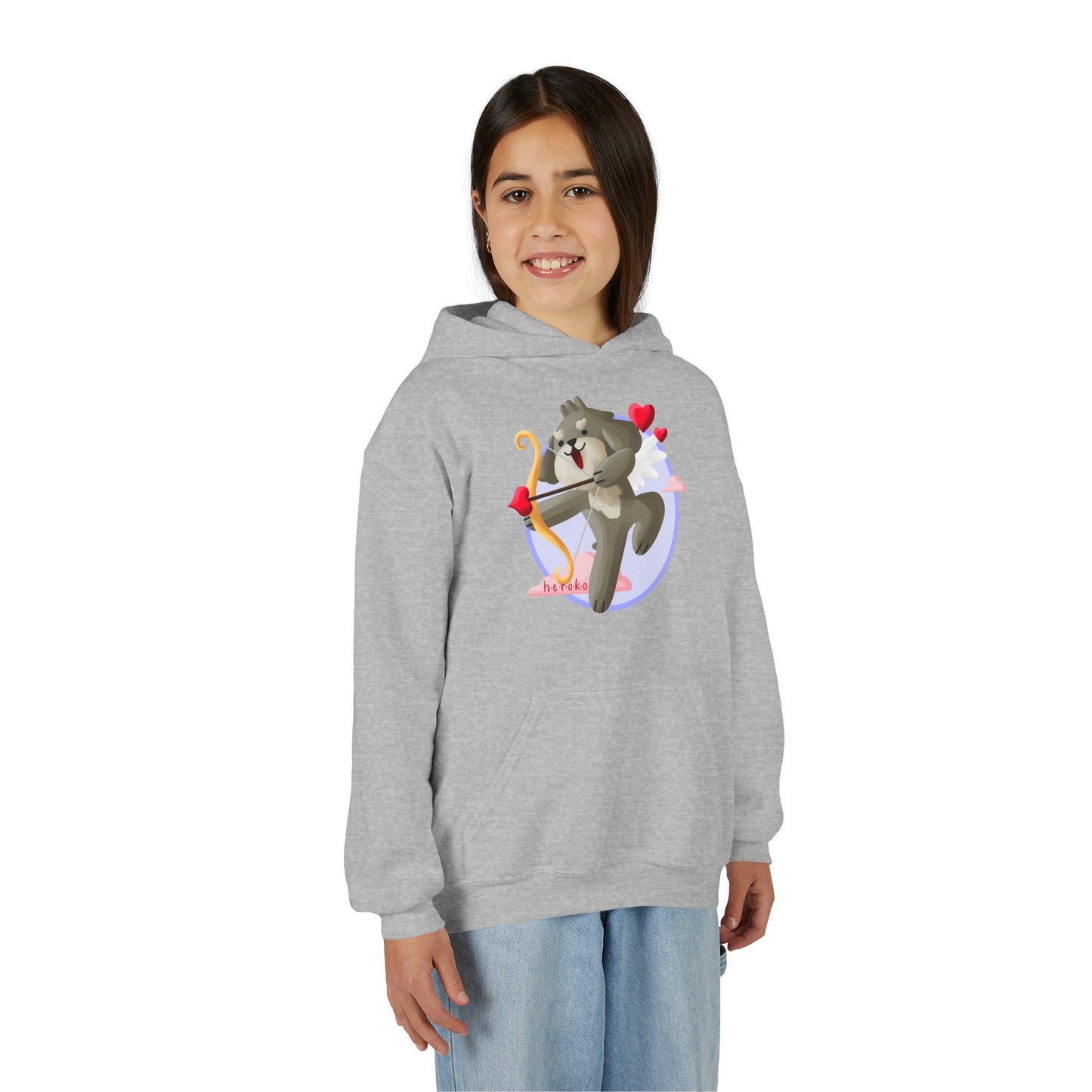 Kids Hoodie - Cute Dog Valentine's Day Design