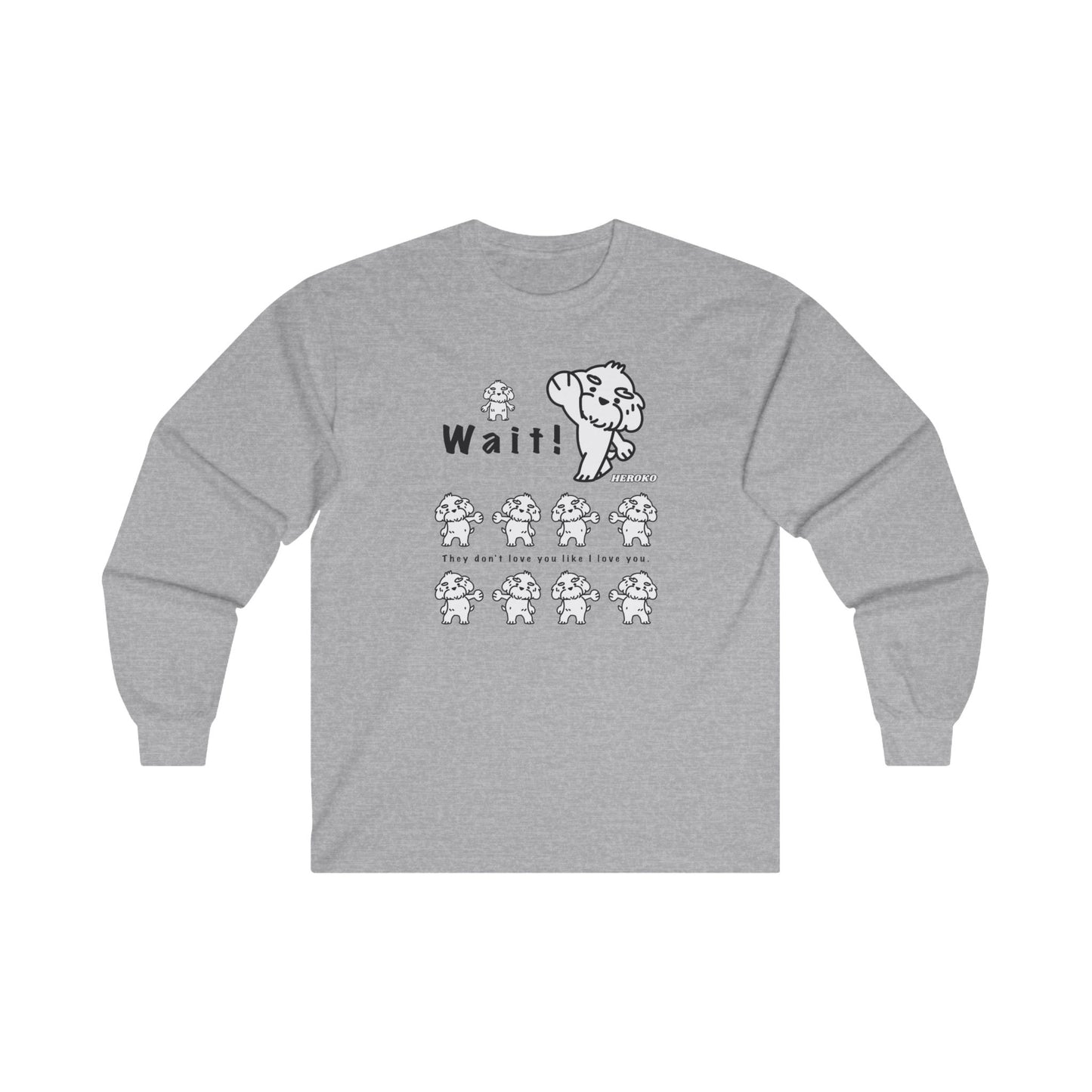 Adults WAIT! DANCING DOGS MEME Long Sleeve Tee (Runs Small for Men)