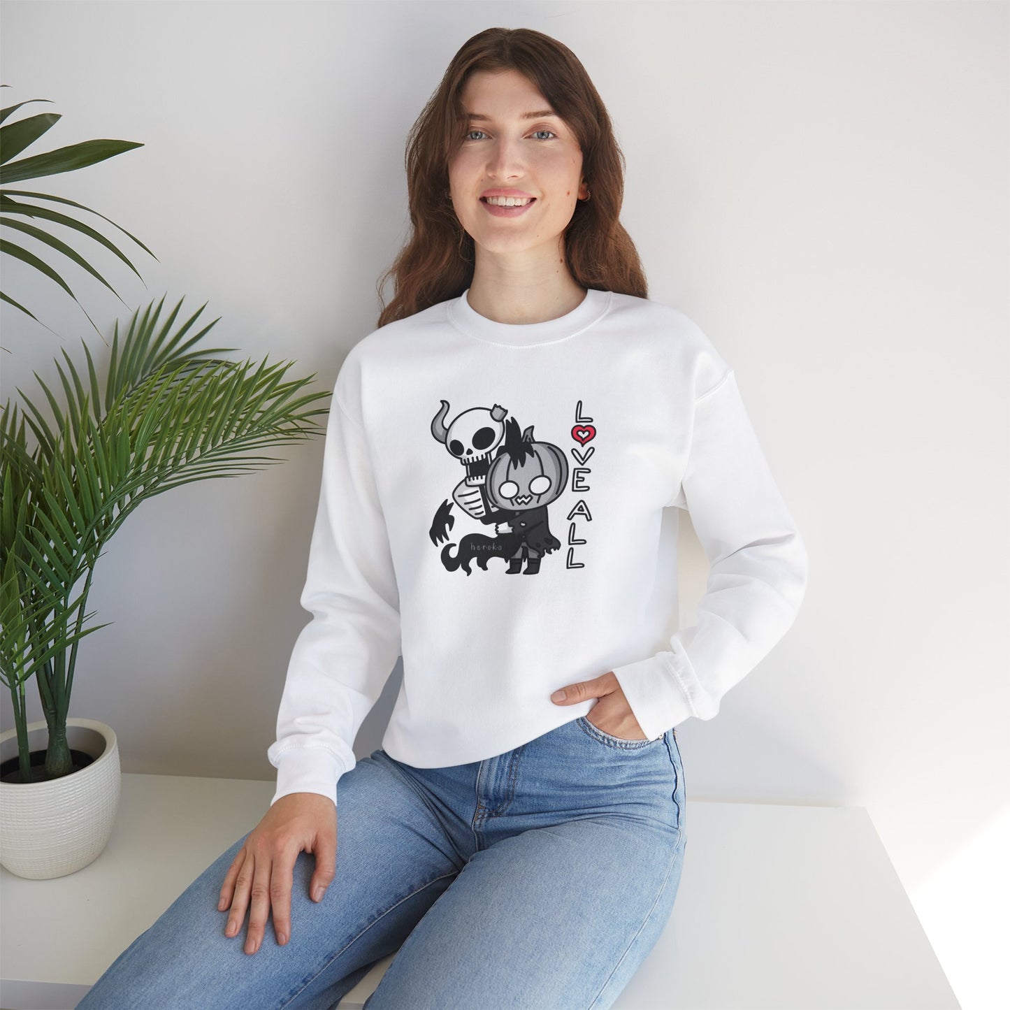 Adults LOVE ALL SKELETON Crewneck Sweatshirt