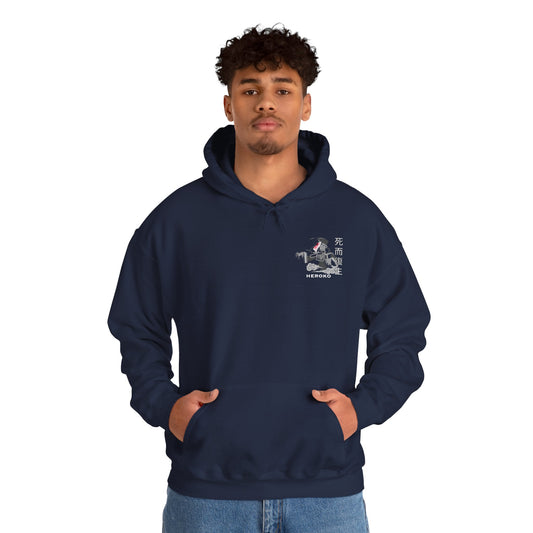 Spooky Unisex Hoodie, Chinese Ancient Zombie B&W Design