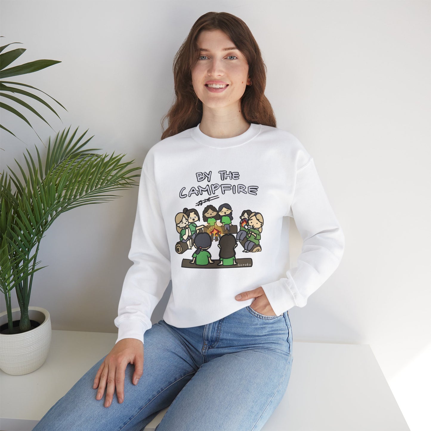 Adults GS GIRLS BY THE CAMPFIRE Crewneck Sweatshirt