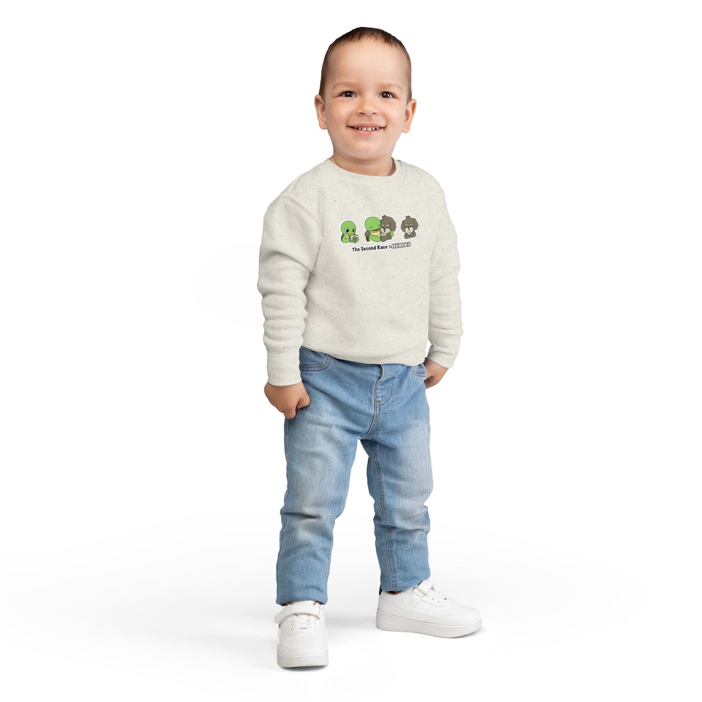 Toddler Sweatshirt — Cute Cartoon Turtle and Dog "The Second Race" Pullover