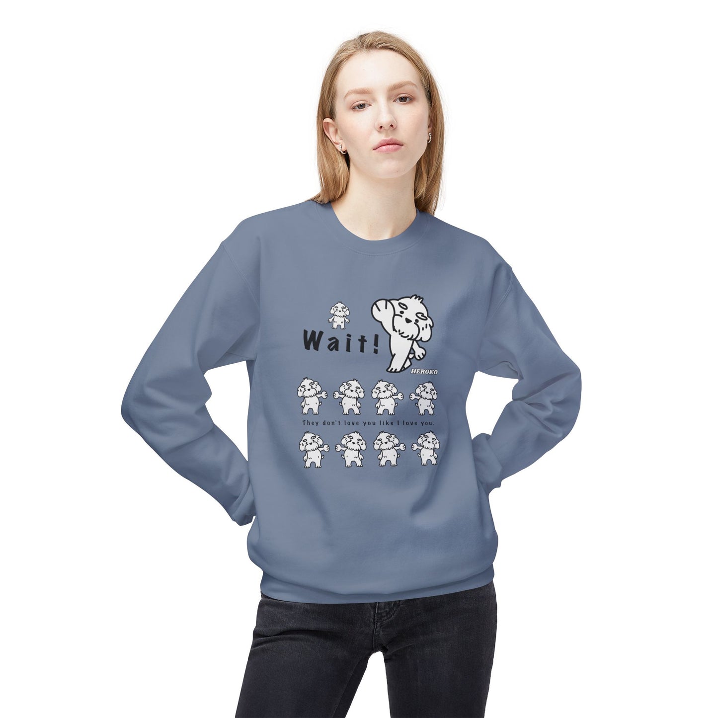 Adults WAIT! DANCING DOGS MEME Fleece Crewneck Sweatshirt