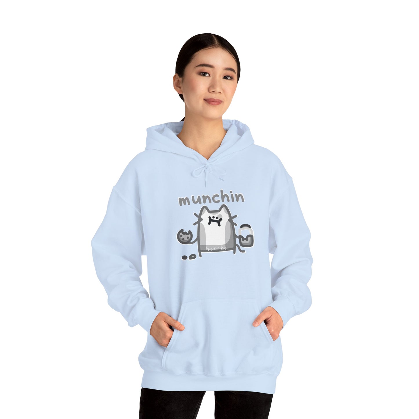 Adults B&W CAT MUNCHIN' Hoodies