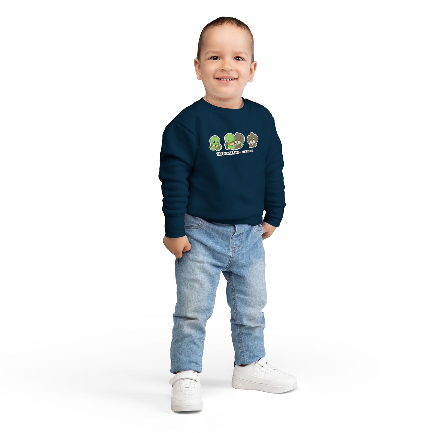 Toddler Sweatshirt — Cute Cartoon Turtle and Dog "The Second Race" Pullover