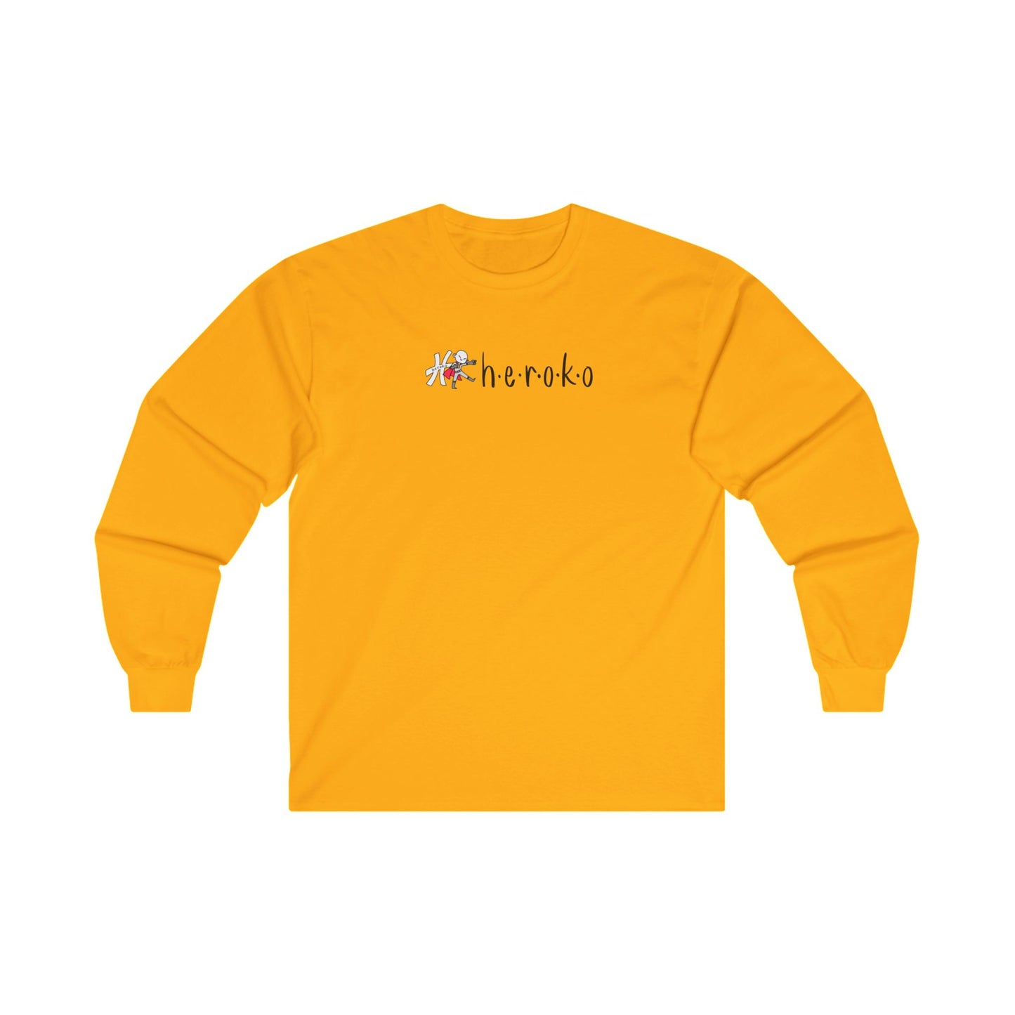 Adults HEROKO & LOGO Cotton Long Sleeve Tee (Runs Small for Men)