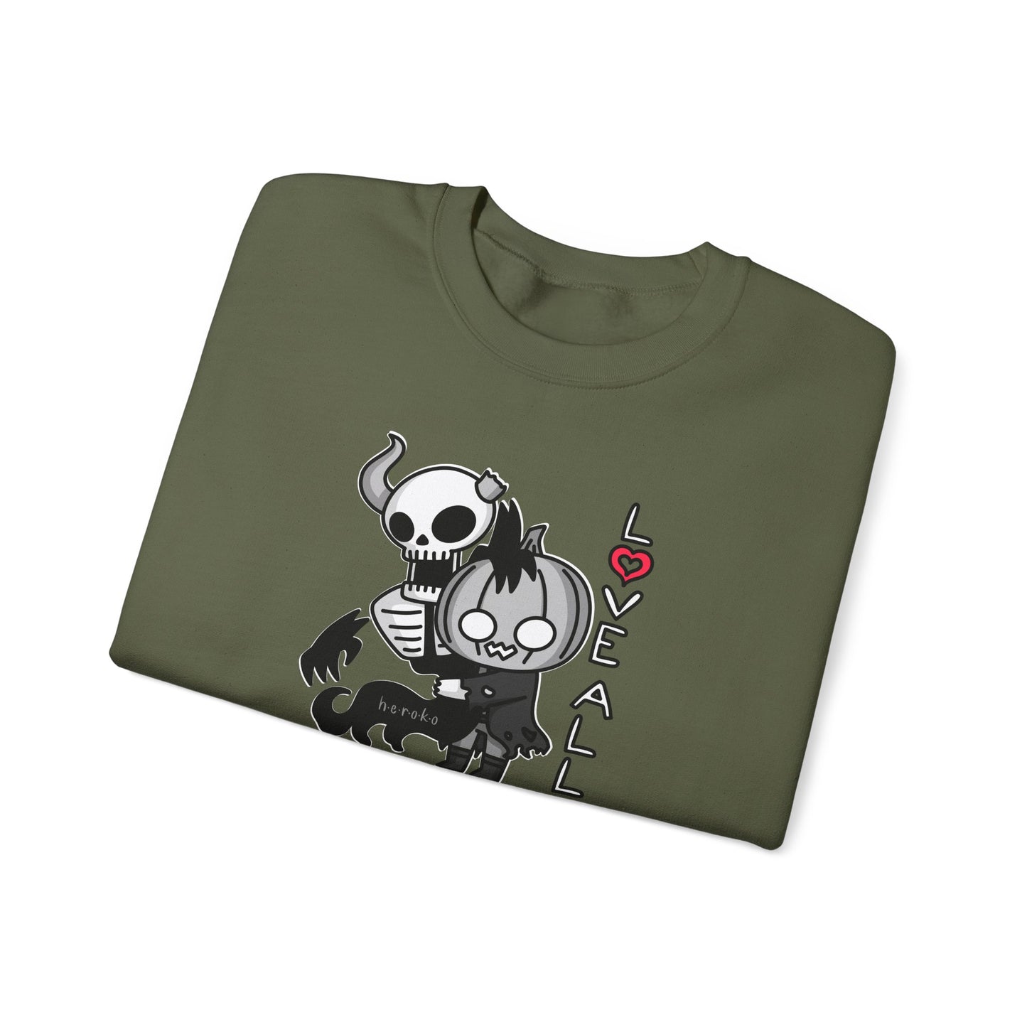 Adults LOVE ALL SKELETON Crewneck Sweatshirt