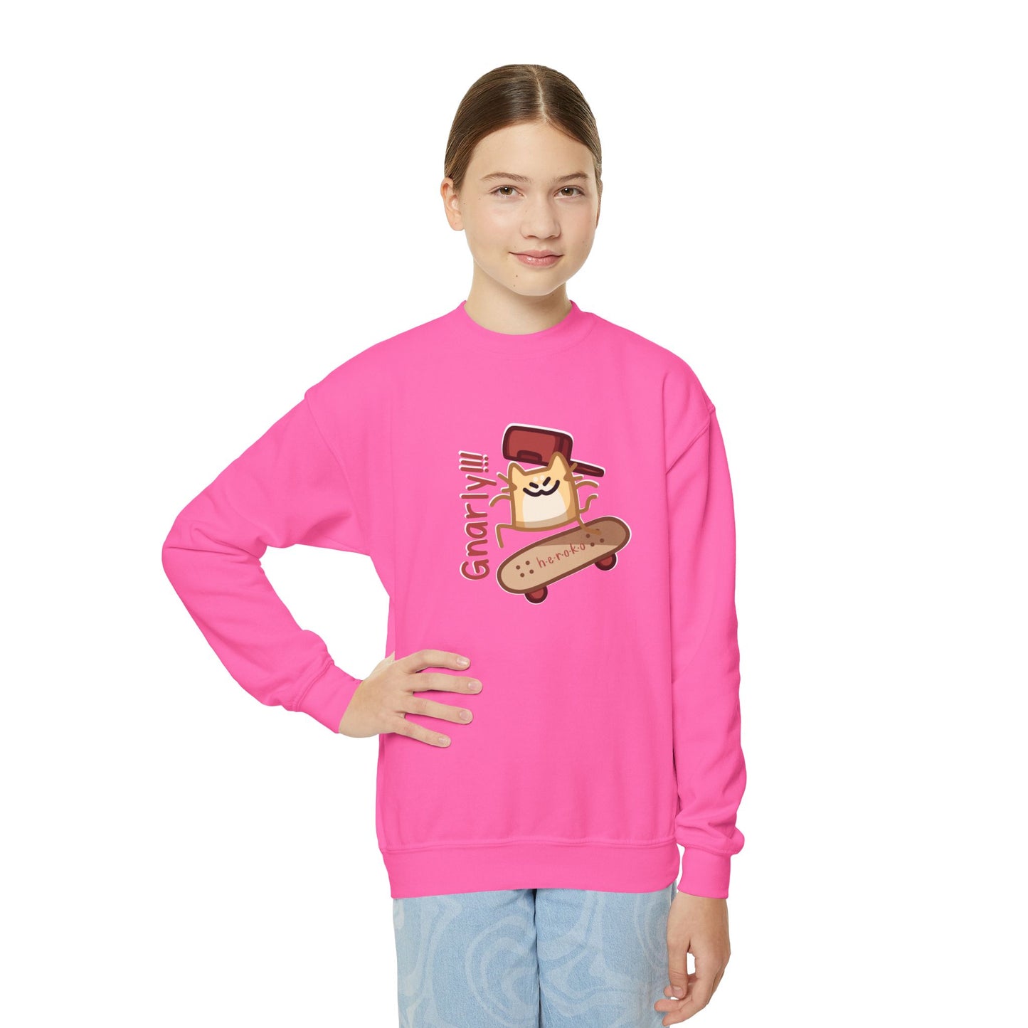 Youth SKATER CAT Crewneck Sweatshirt