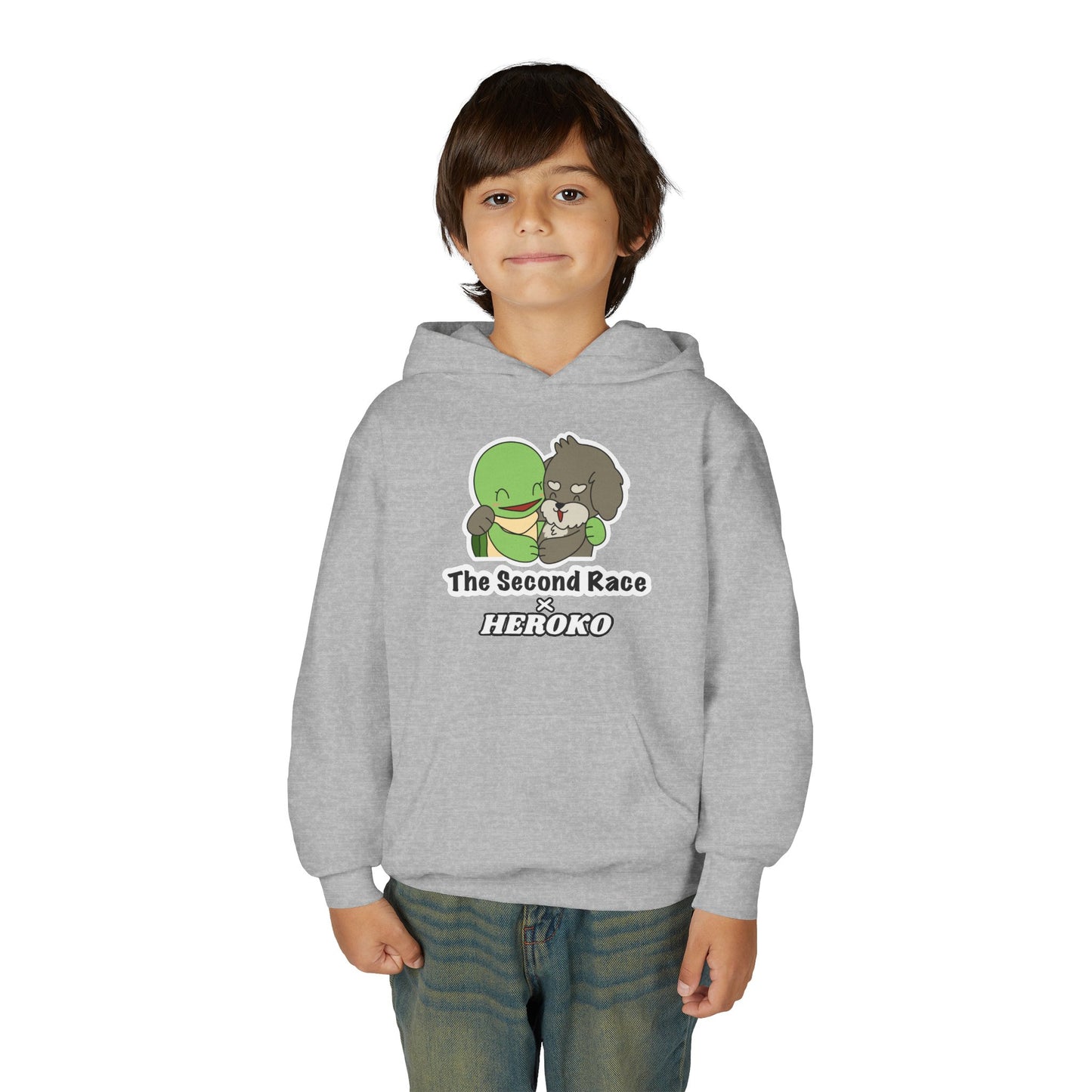 Kids Hoodie — Cute Turtle and Puppy Friends "The Second Race"