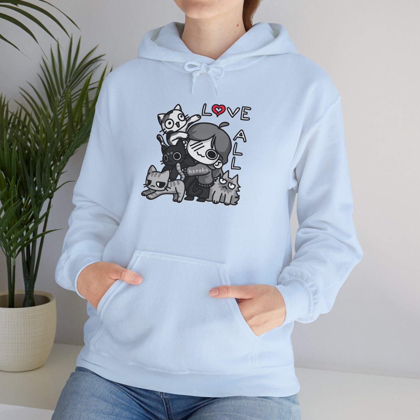 Adults LOVE ALL CATS Hoodies