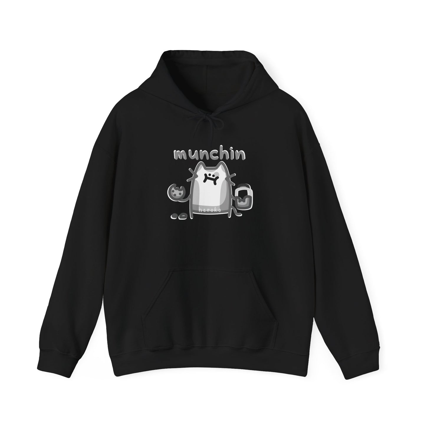 Adults B&W CAT MUNCHIN' Hoodies