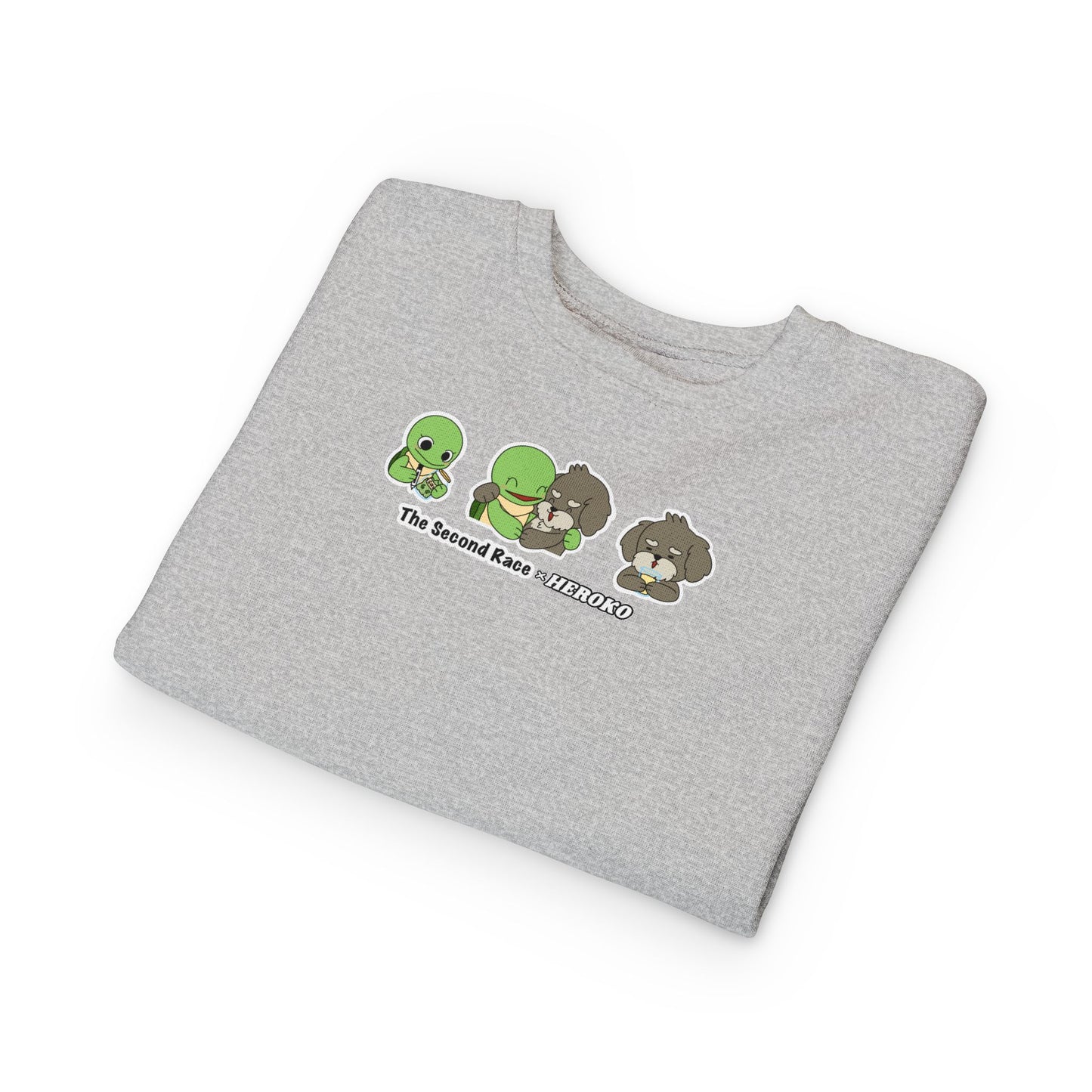 Toddler Sweatshirt — Cute Cartoon Turtle and Dog "The Second Race" Pullover