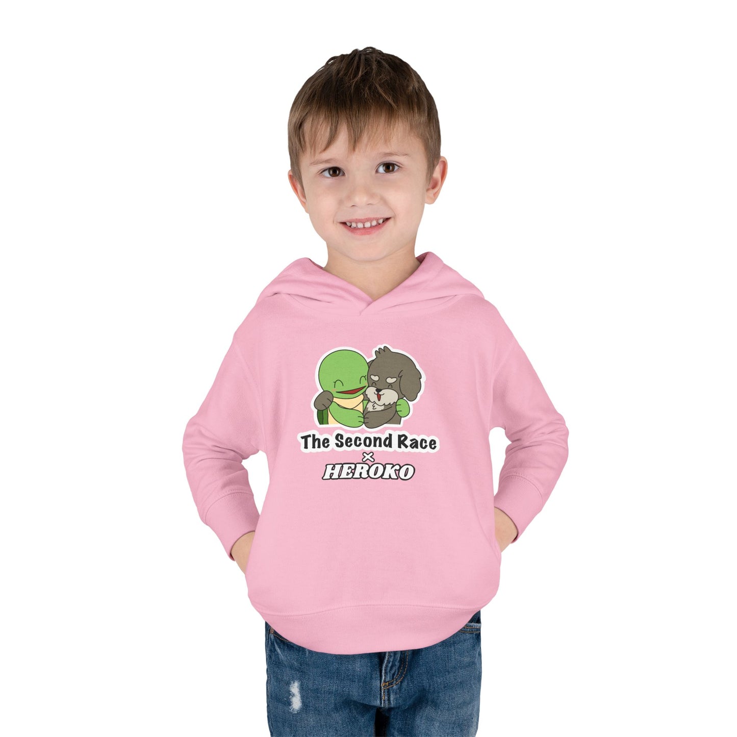 Toddler Hoodie - Cute Turtle & Dog "The Second Race" Fleece Pullover