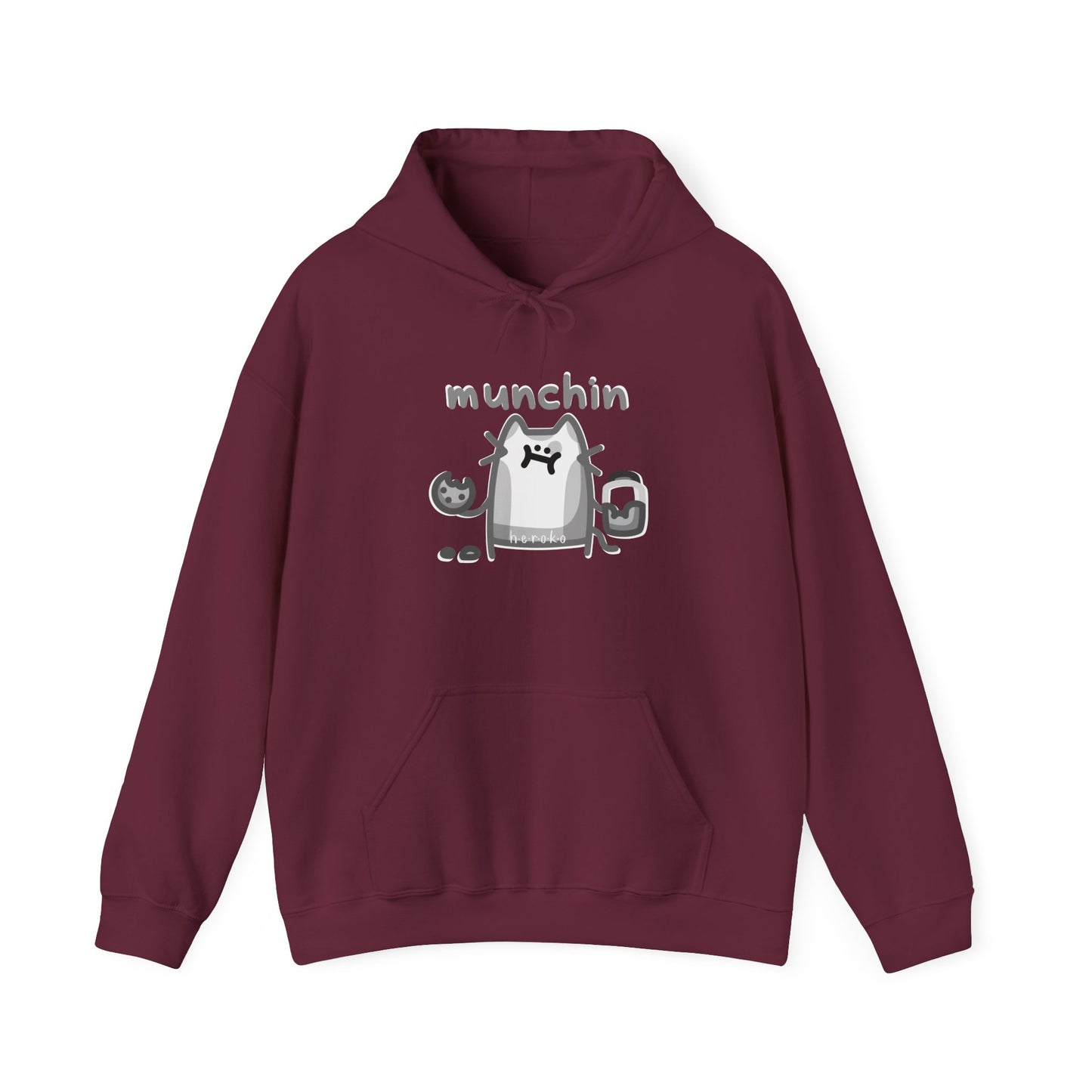 Adults B&W CAT MUNCHIN' Hoodies