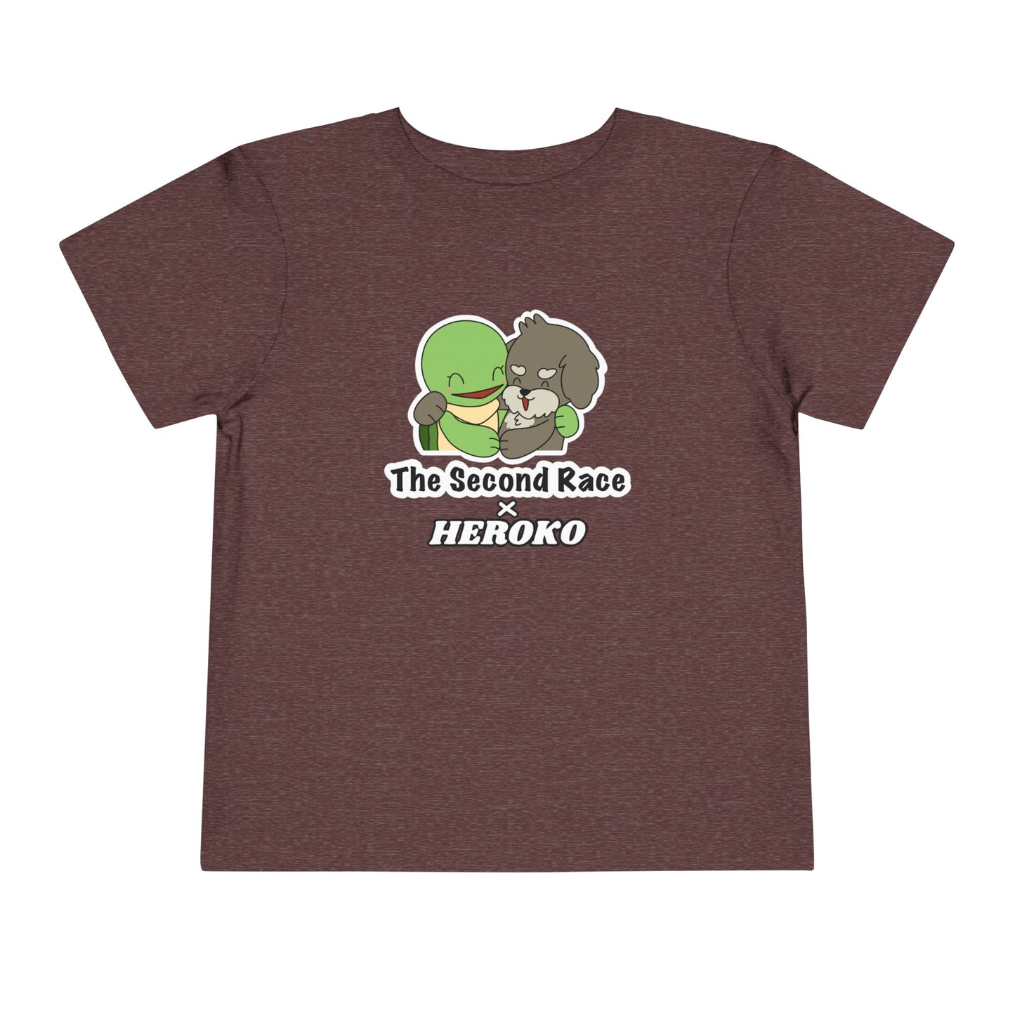Toddler Tee — Cute "The Second Race" Cartoon Turtle & Puppy Graphic