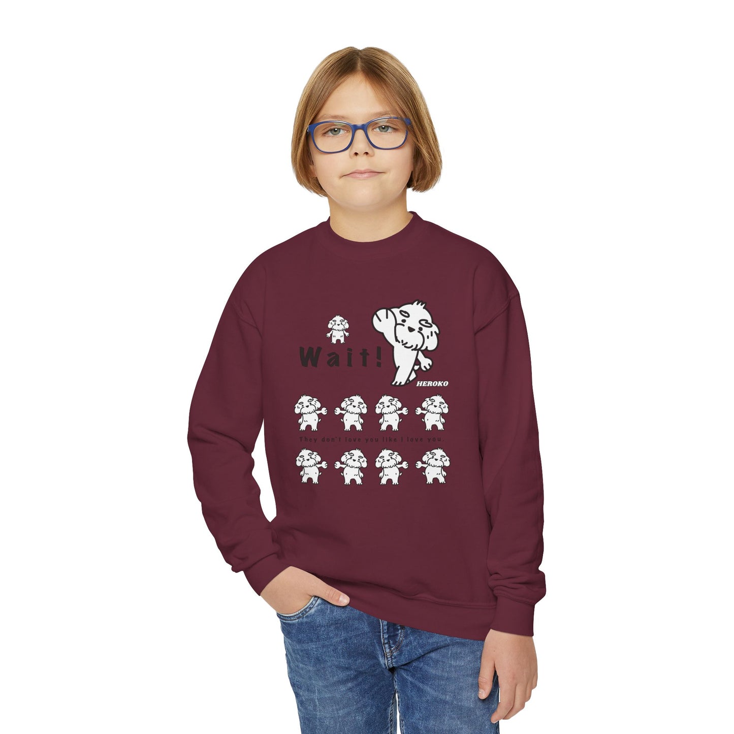 Youth DANCING DOG MEME Crewneck Sweatshirt