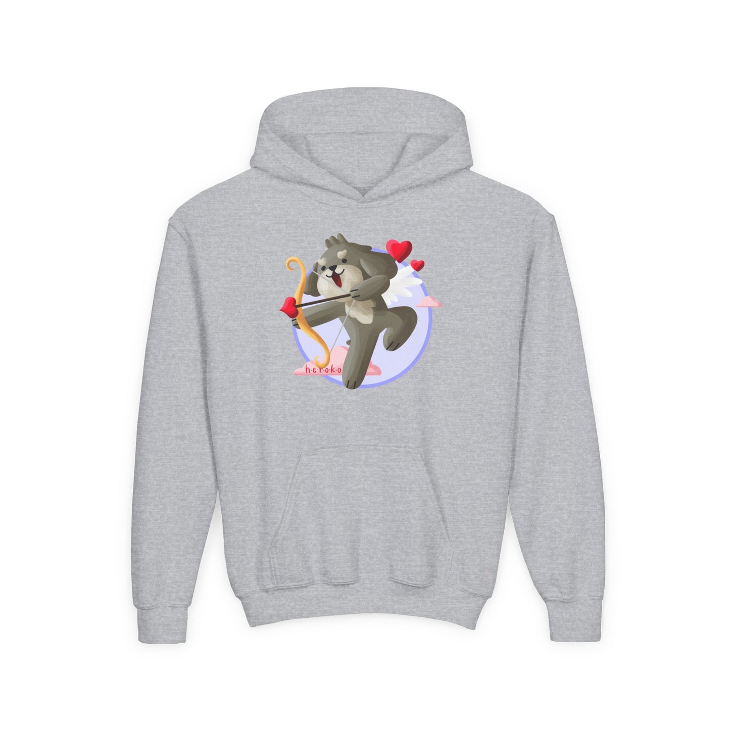 Kids Hoodie - Cute Dog Valentine's Day Design