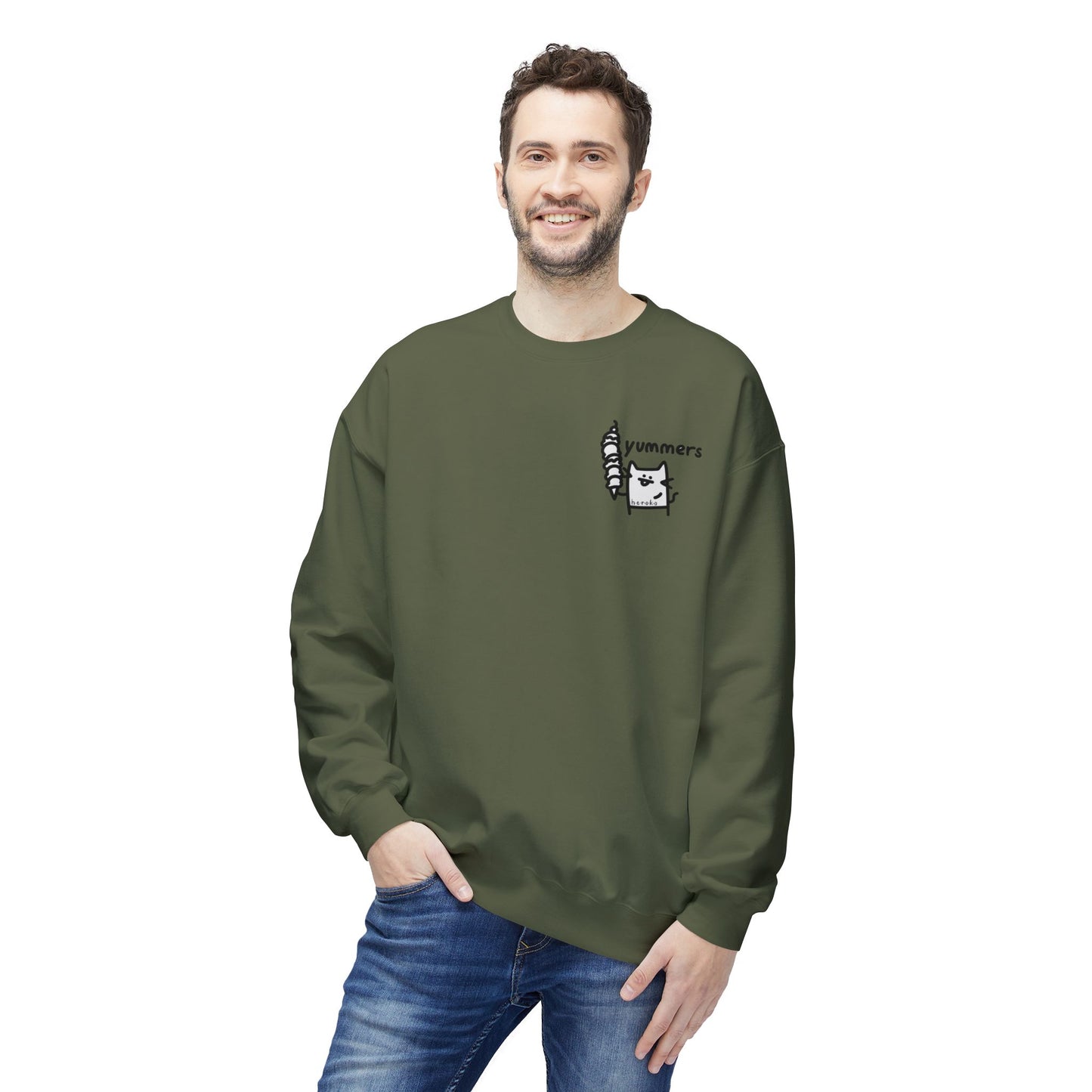 Adults CUTE CATS ‘YUMMERS’ Fleece Crewneck Sweatshirt