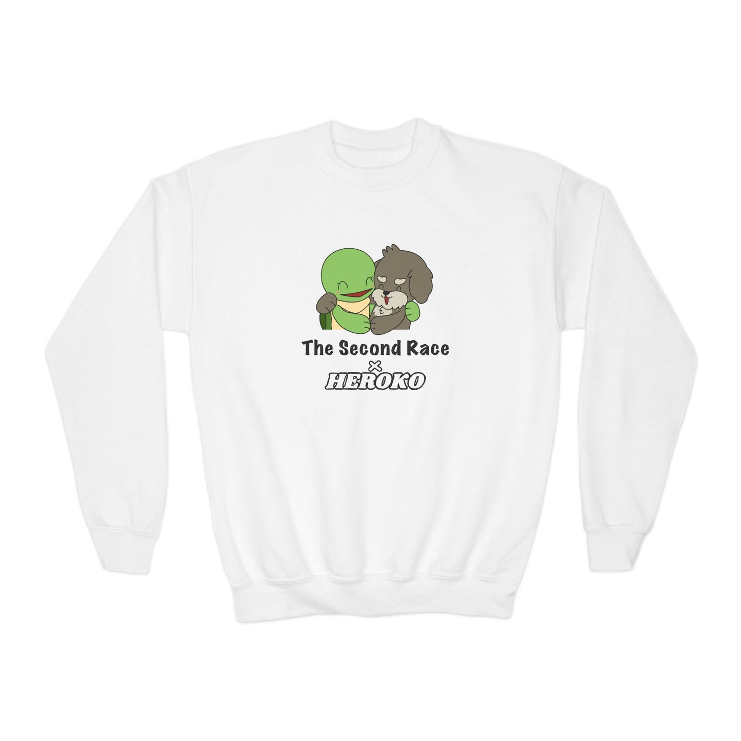 Kids Hugging Turtle & Puppy Crewneck Sweatshirt — The Second Race