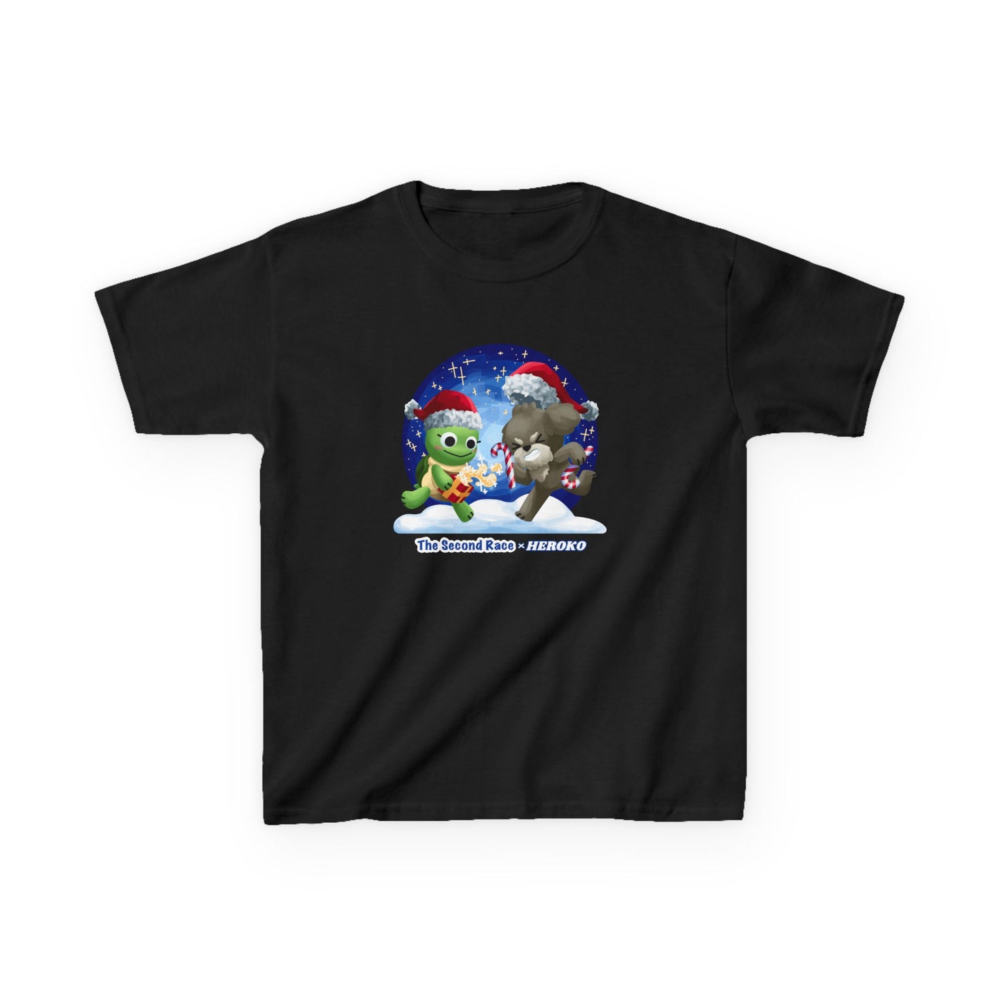 Kids Tee - Cute Holiday Turtle and Puppy in a Snow Globe from "The Second Race"