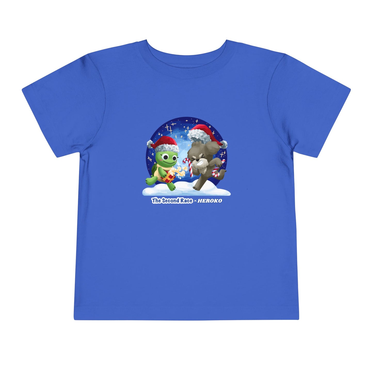Toddler Tee - Cute Christmas Turtle & Puppy in a Snow Globe Holiday Design