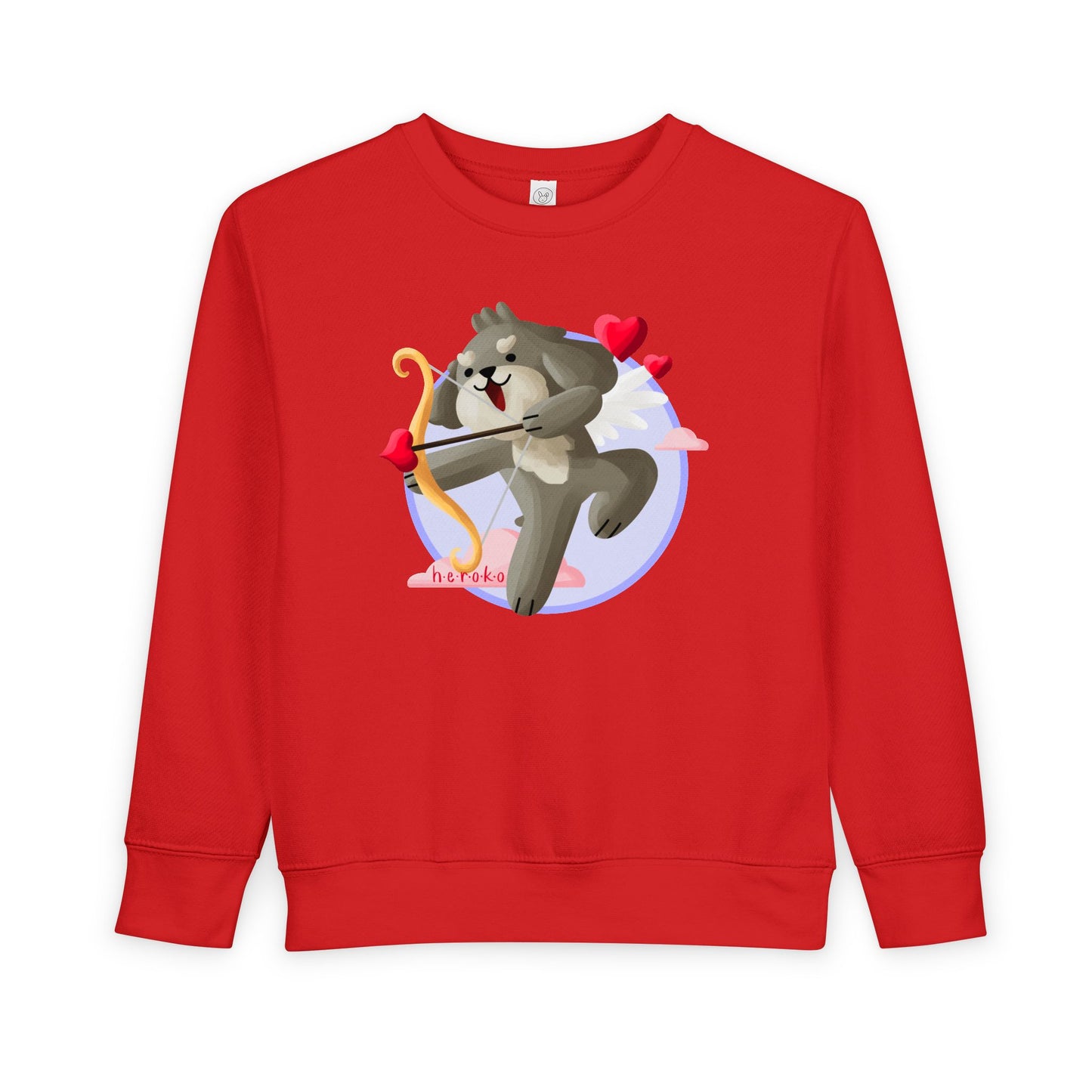 Toddler Sweatshirt  - Cute Dog Valentine's Day Design