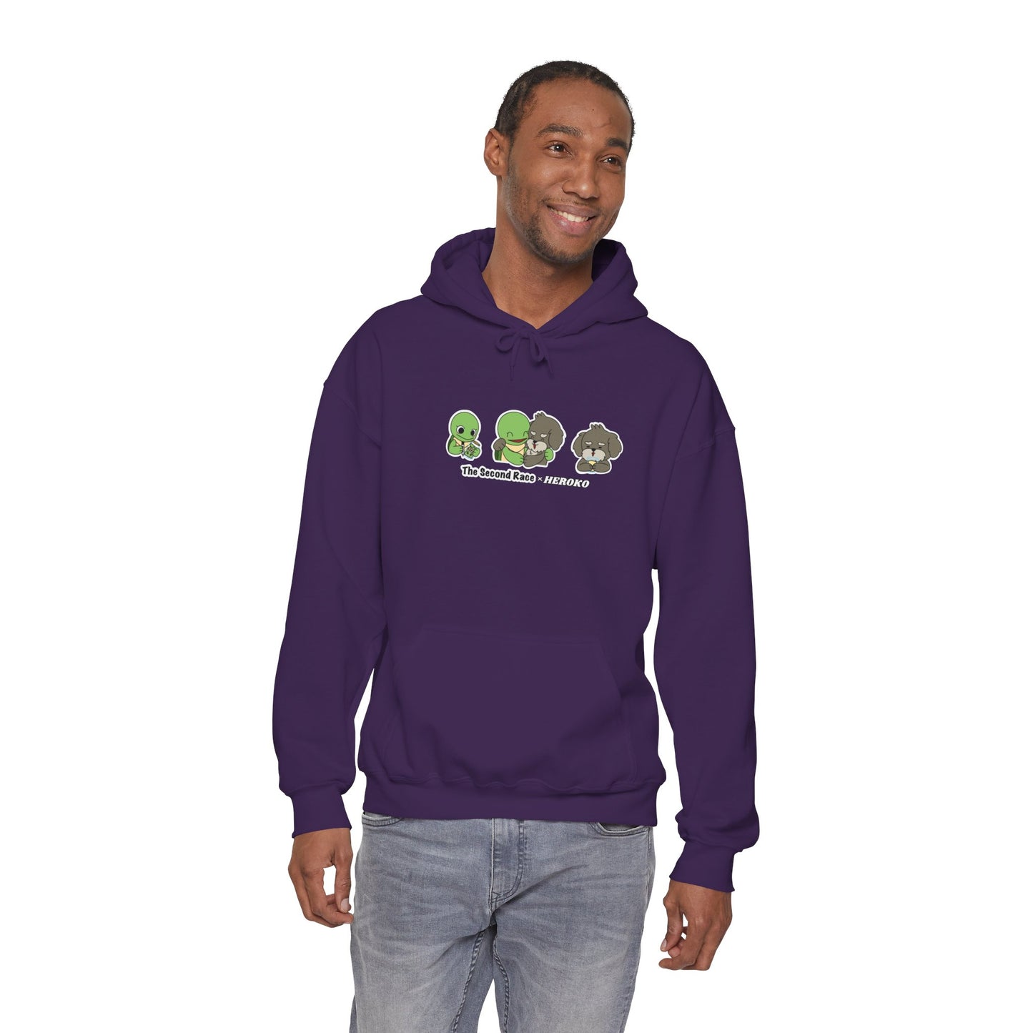 Adults Hoodie 'The Second Race' Turtle and Puppy Trio Sweatshirt