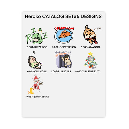 Heroko CATALOG SET#6 DESIGNS on a Poster