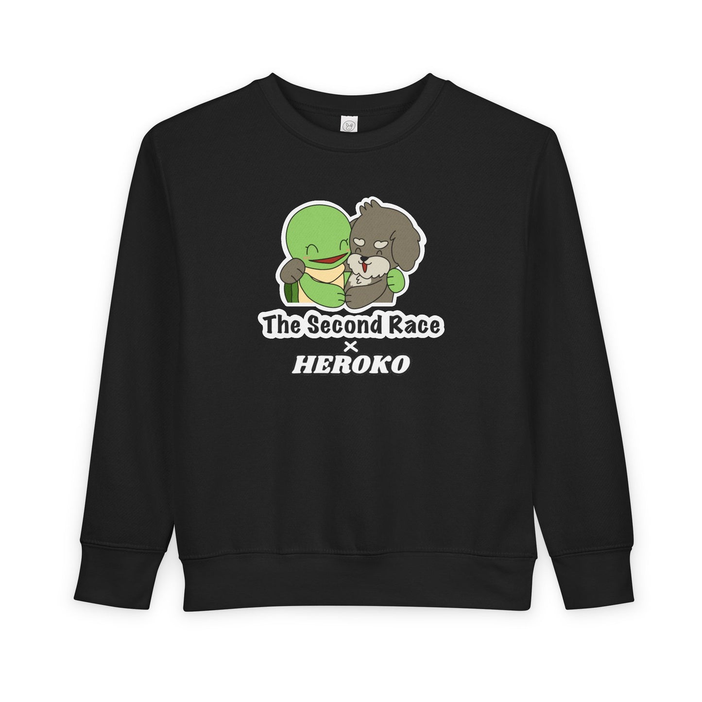 Toddler Sweatshirt - ‘The Second Race x Heroko’ Cute Turtle & Pup Kids Crewneck