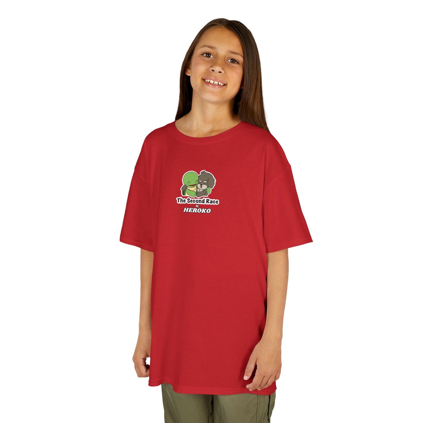 Kids Tee -"The Second Race" Cute Turtle and Puppy Graphic Tee