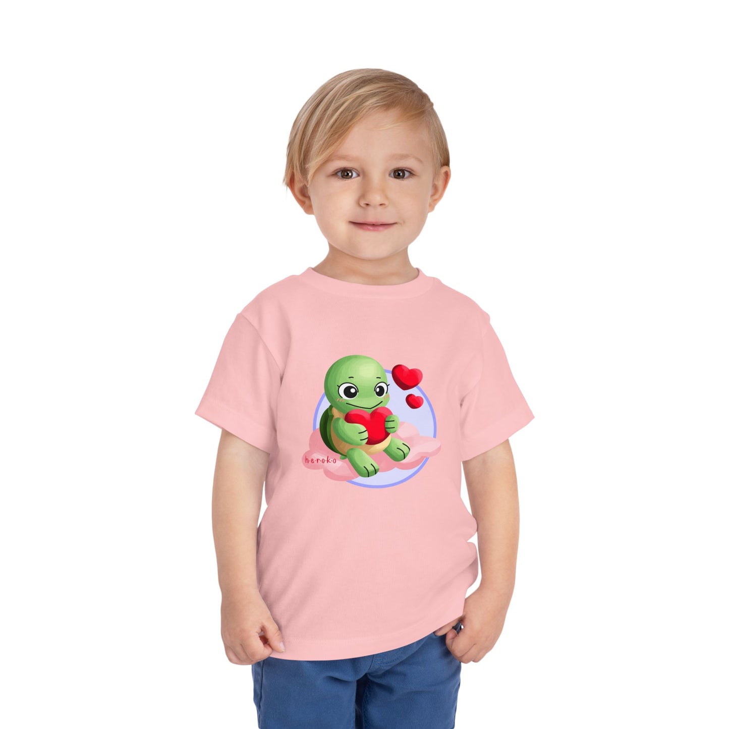 Toddler Tee - Cute Turtle Valentine's Day Design