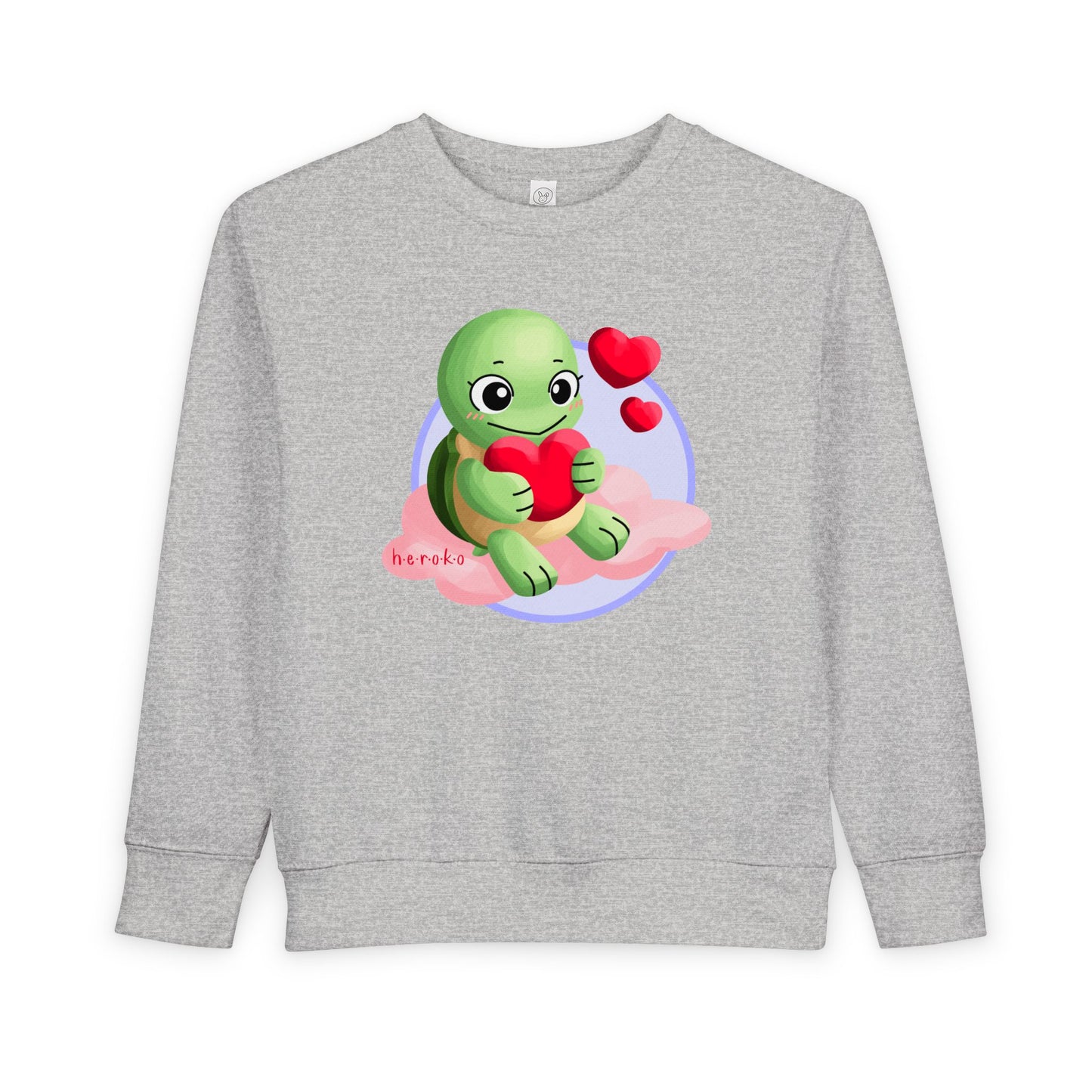 Toddler Sweatshirt  - Cute Turtle Valentine's Day Design