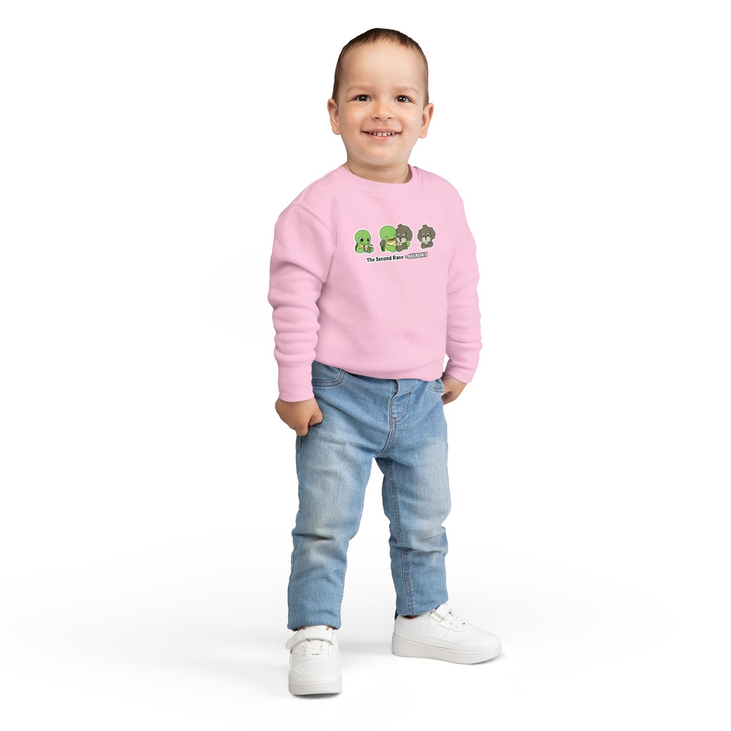 Toddler Sweatshirt — Cute Cartoon Turtle and Dog "The Second Race" Pullover