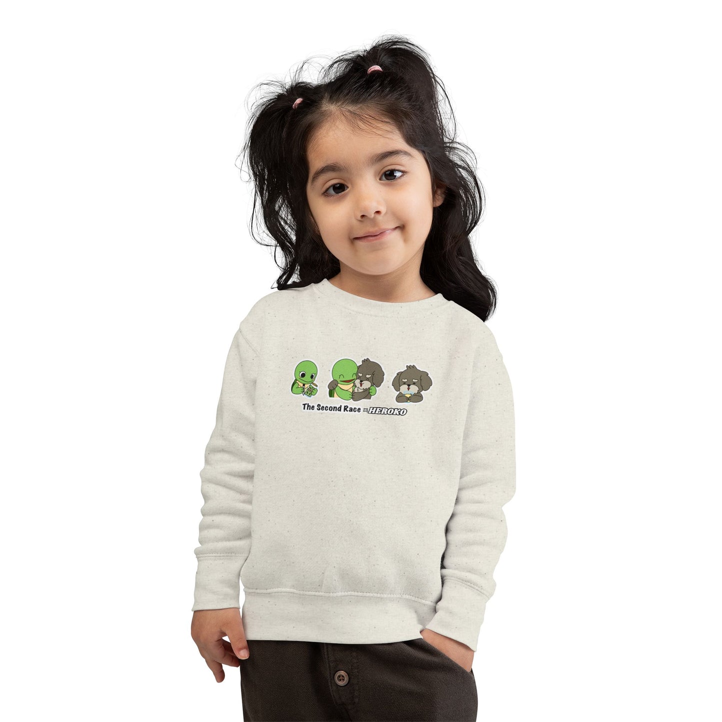 Toddler Sweatshirt — Cute Cartoon Turtle and Dog "The Second Race" Pullover