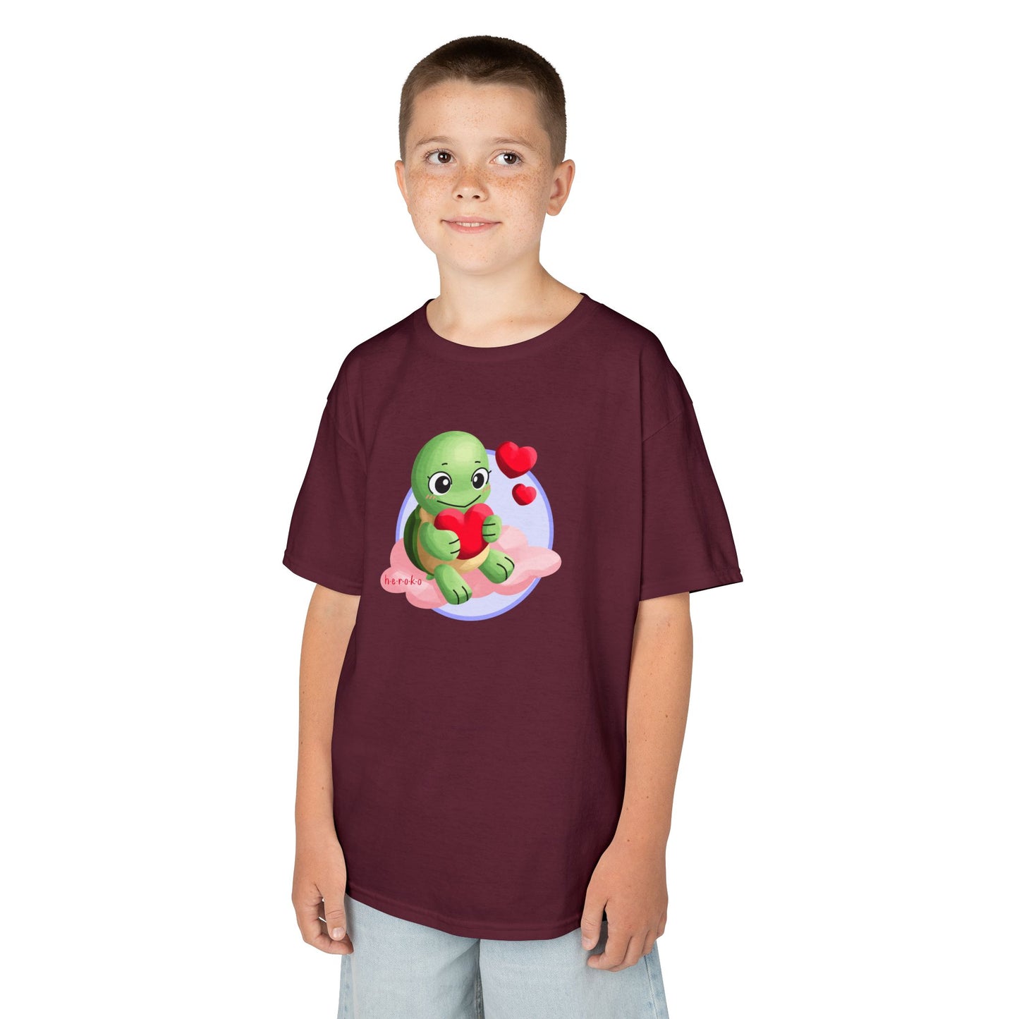 Kids Tee -Cute Turtle Valentine's Day Graphic Tee