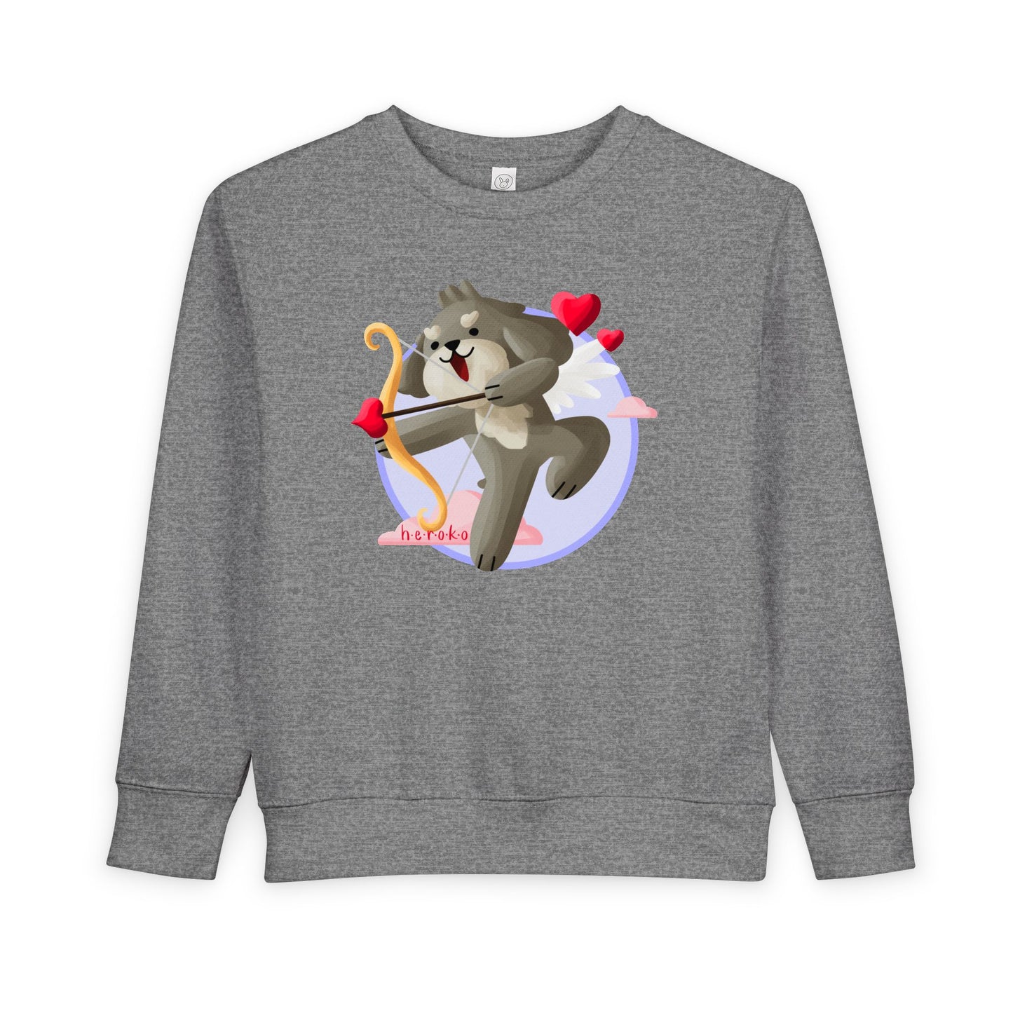 Toddler Sweatshirt  - Cute Dog Valentine's Day Design