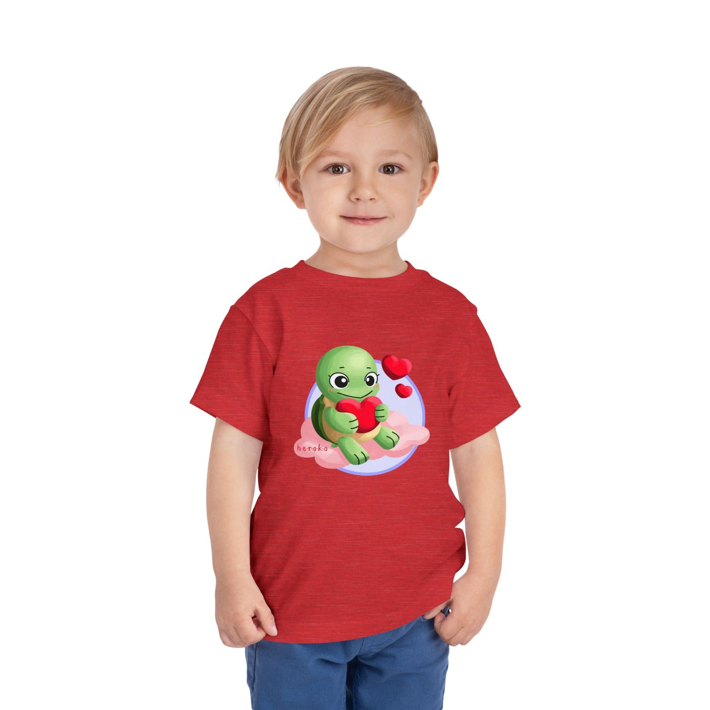 Toddler Tee - Cute Turtle Valentine's Day Design