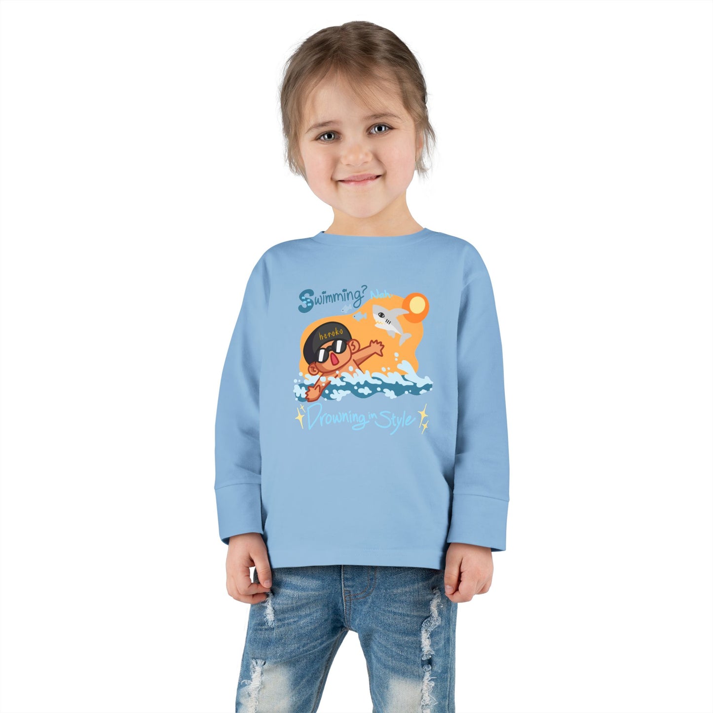 Toddler's SWIMMING IN STYLE Long Sleeve Tee